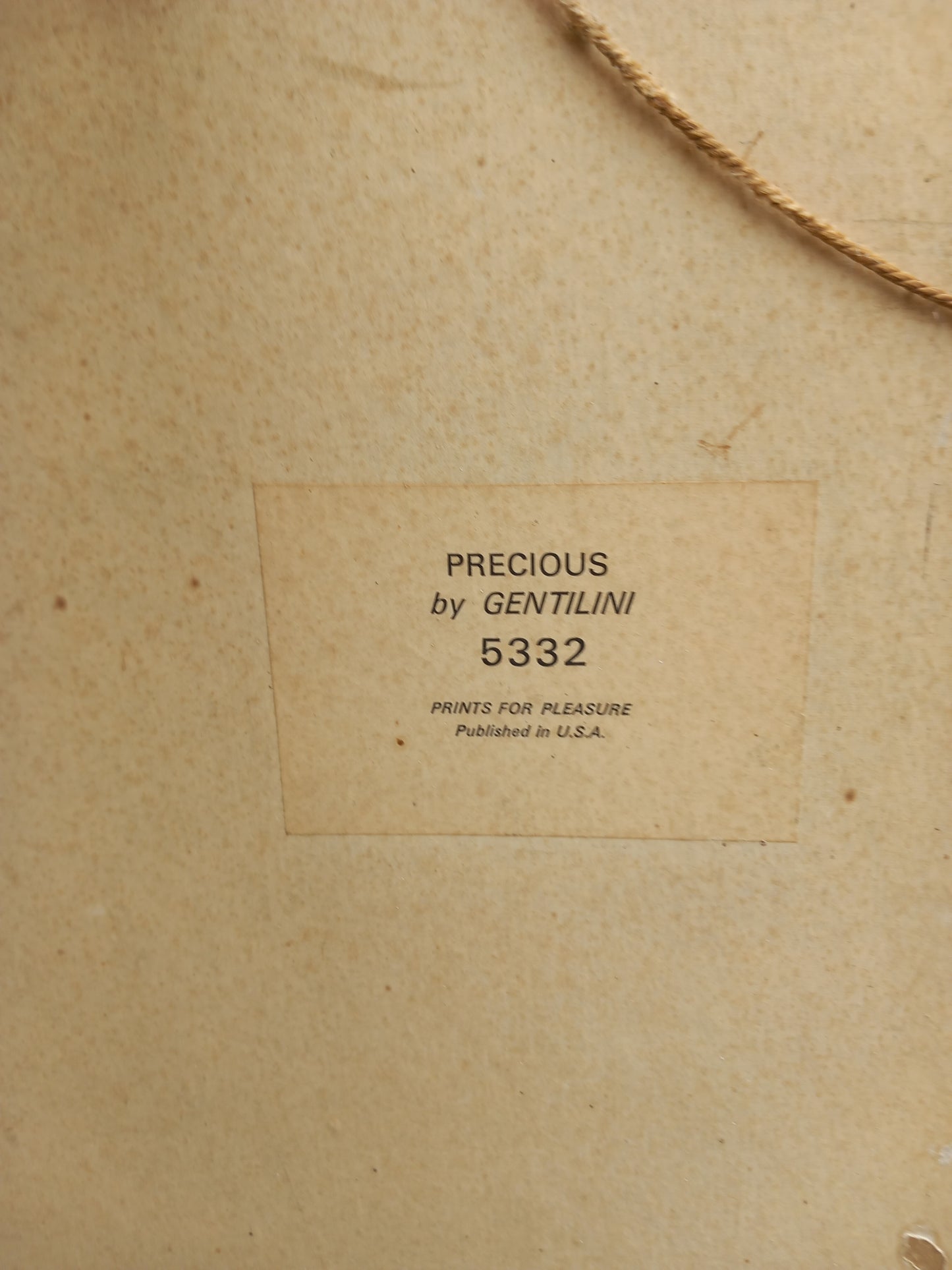 Framed Vintage Print 'Precious' By Gentilini 5332 Mid Century Wooden Frame 25"