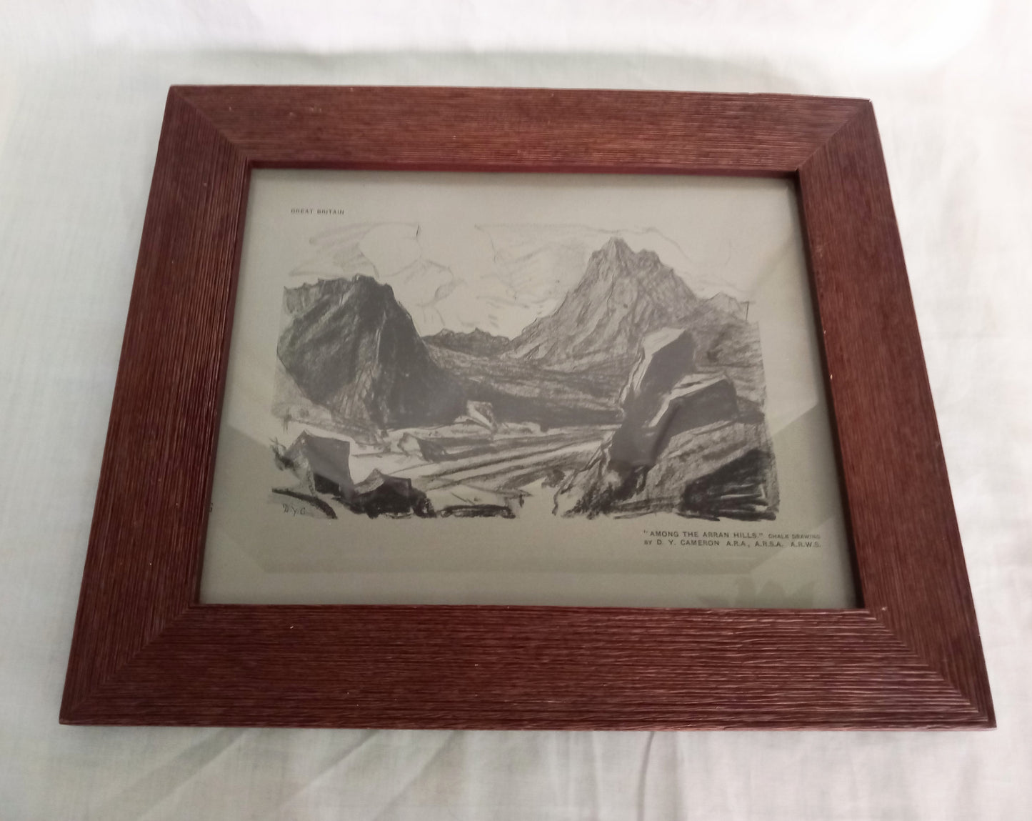 Framed C1920s Print 'Among The Arran Hills' By D Y Cameron