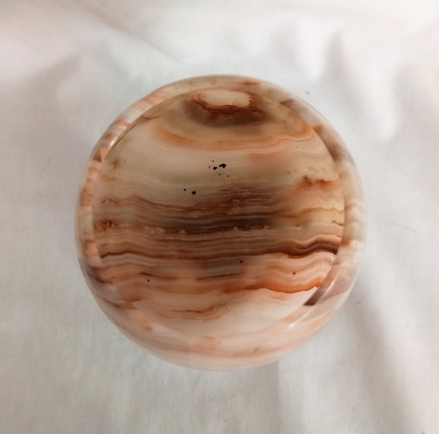 Mid century 1970s green and orange onyx stone goblet wine glass