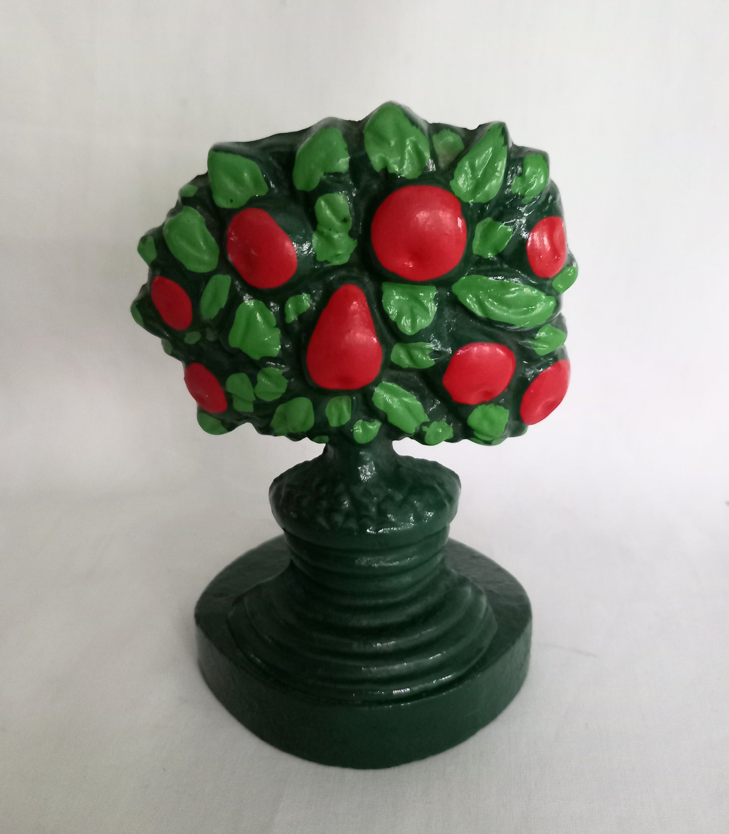 1990s cast iron apple tree door stop