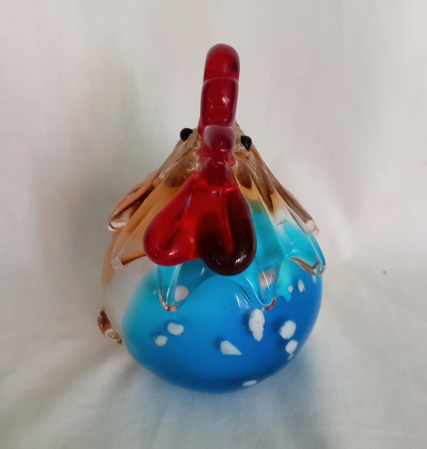 Hand blown art glass Murano style chicken paperweight