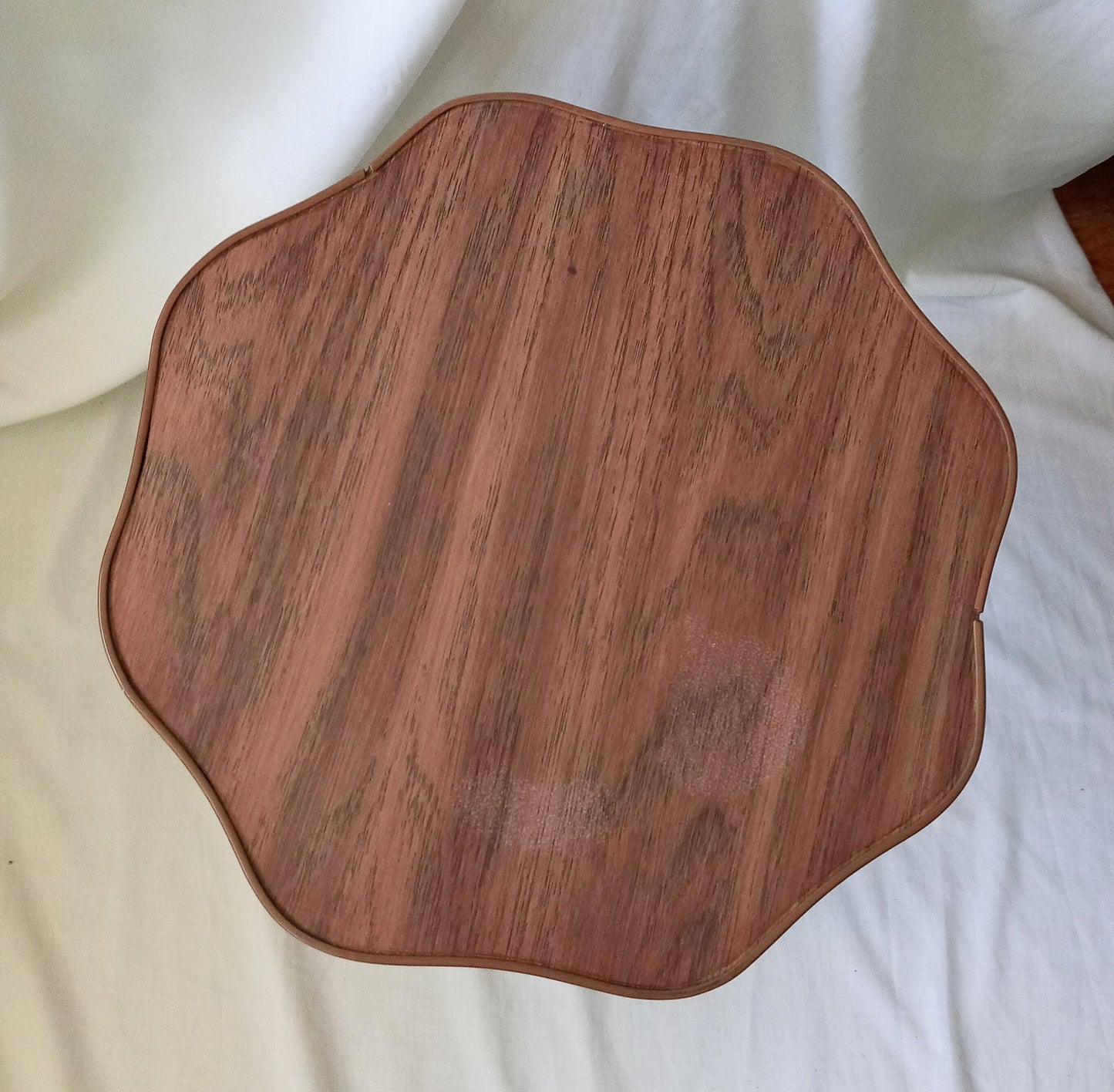 Vintage Mid Century wavy edge Coffee Side Table Plant Stand With Tapered Legs