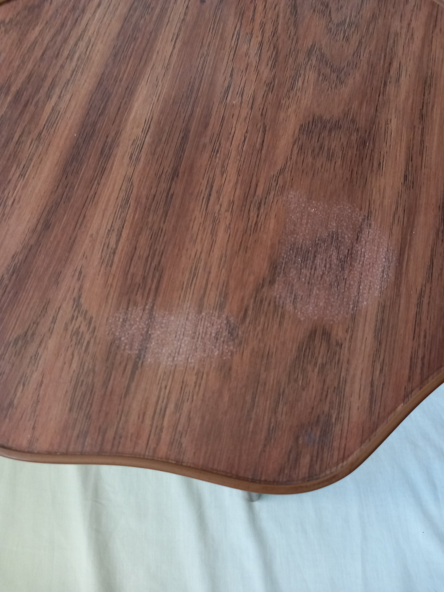 Vintage Mid Century wavy edge Coffee Side Table Plant Stand With Tapered Legs