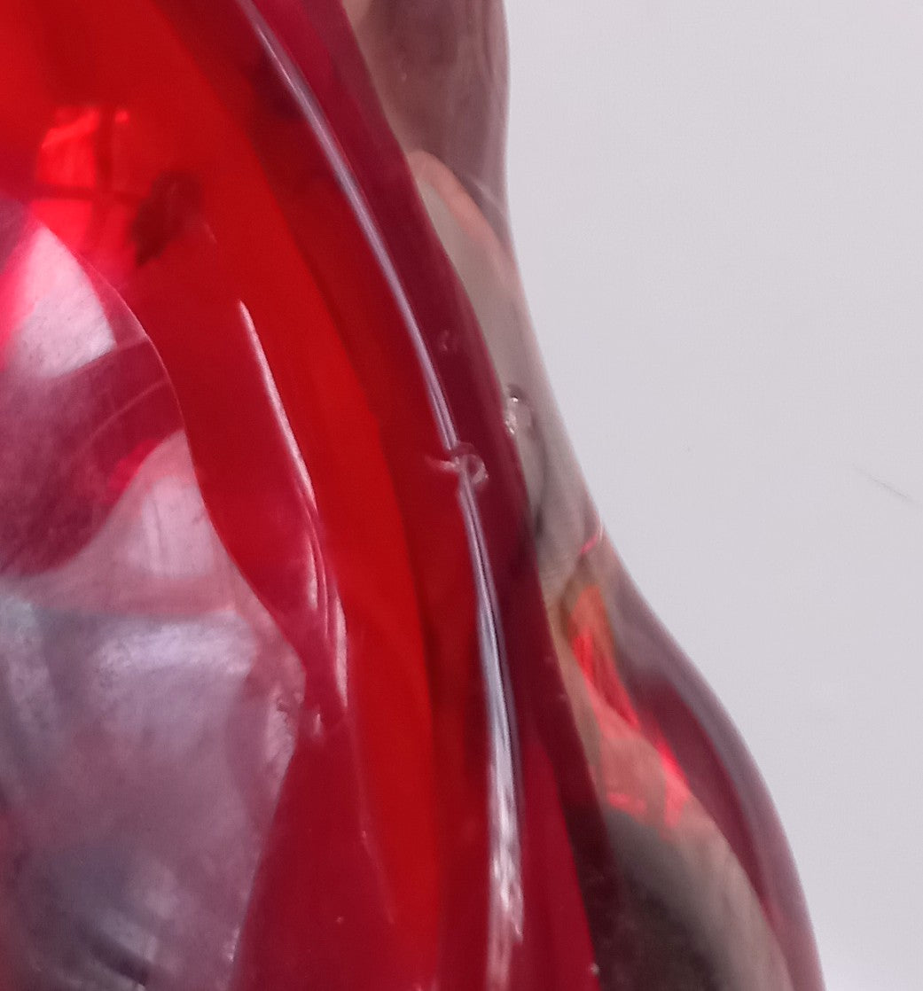 Whitefriars #9408 ruby red lobed cased glass bowl