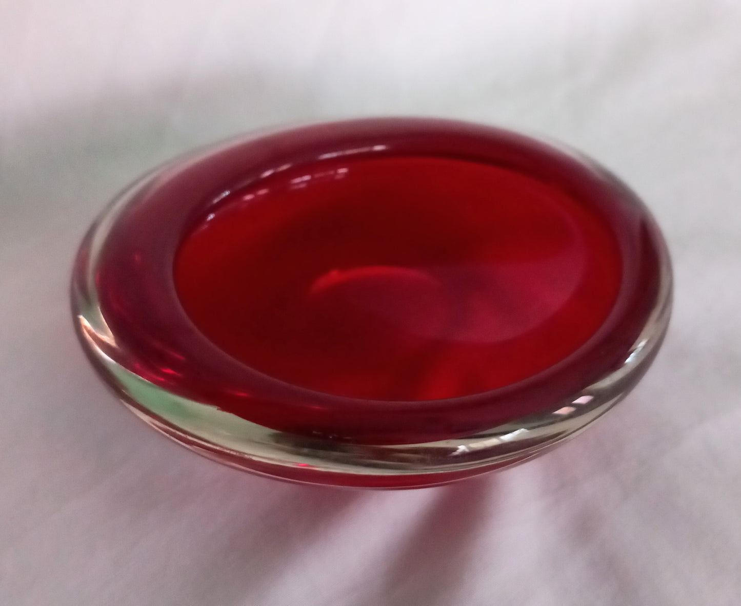 Whitefriars #9514 ruby red Off Centre cased glass bowl
