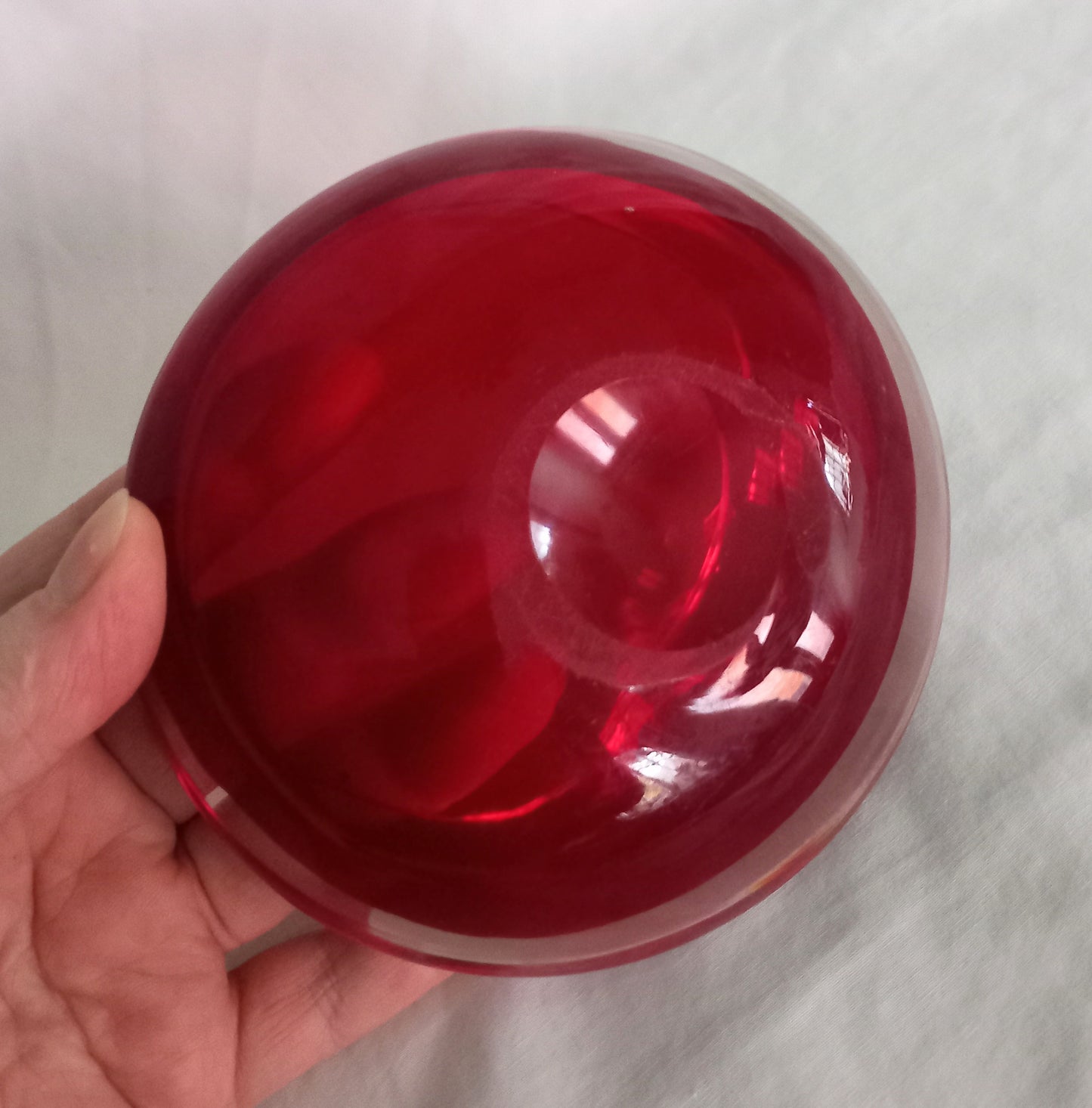 Whitefriars #9514 ruby red Off Centre cased glass bowl