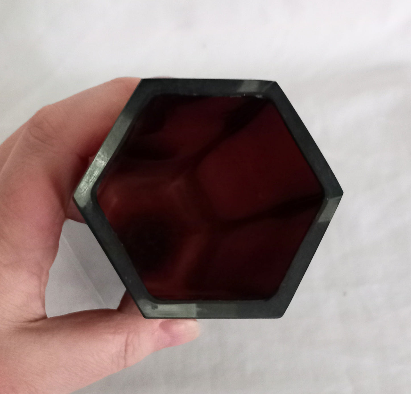 Mid century Murano Glass Mandruzzato Purple faceted hexagonal vase