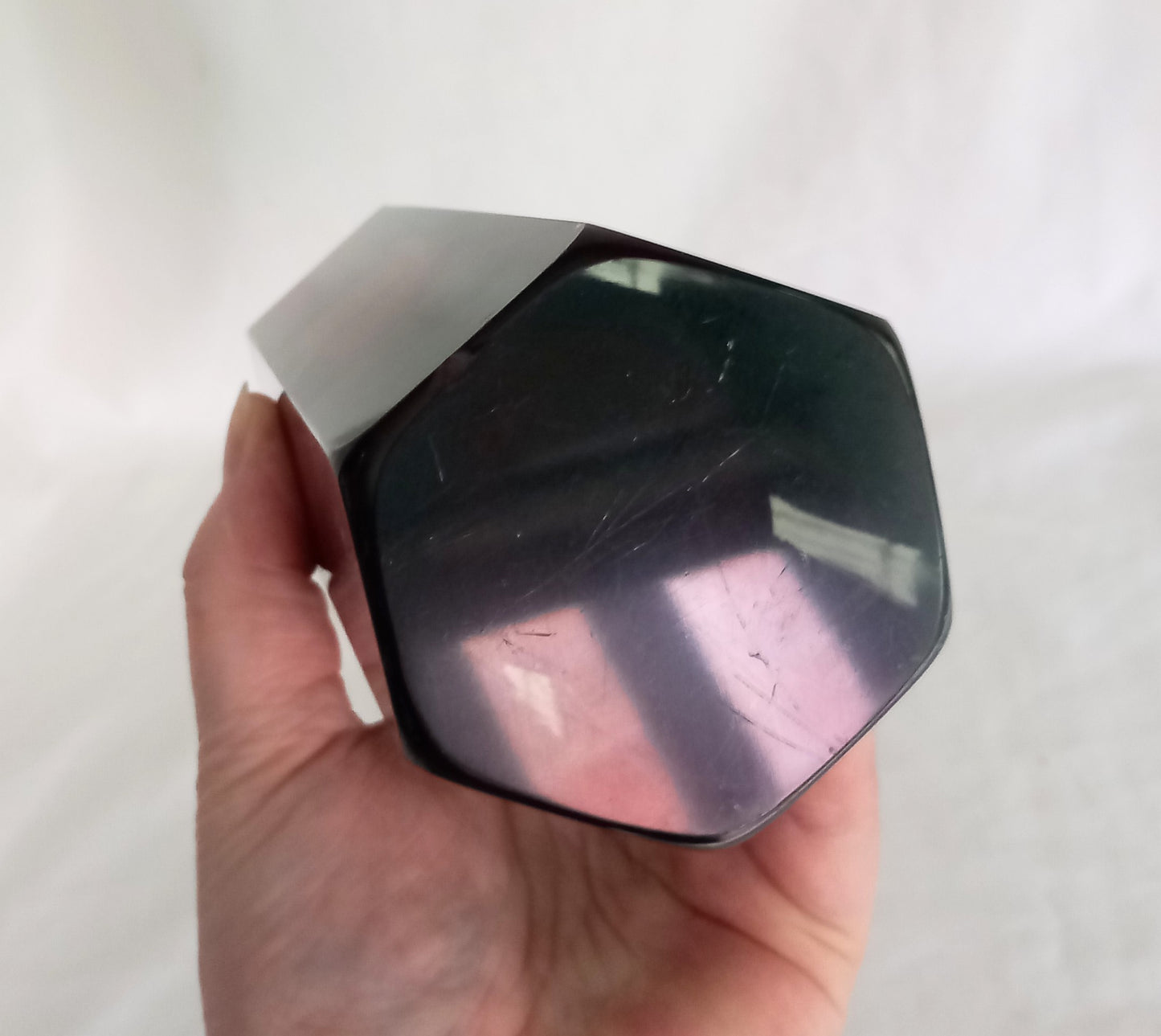 Mid century Murano Glass Mandruzzato Purple faceted hexagonal vase