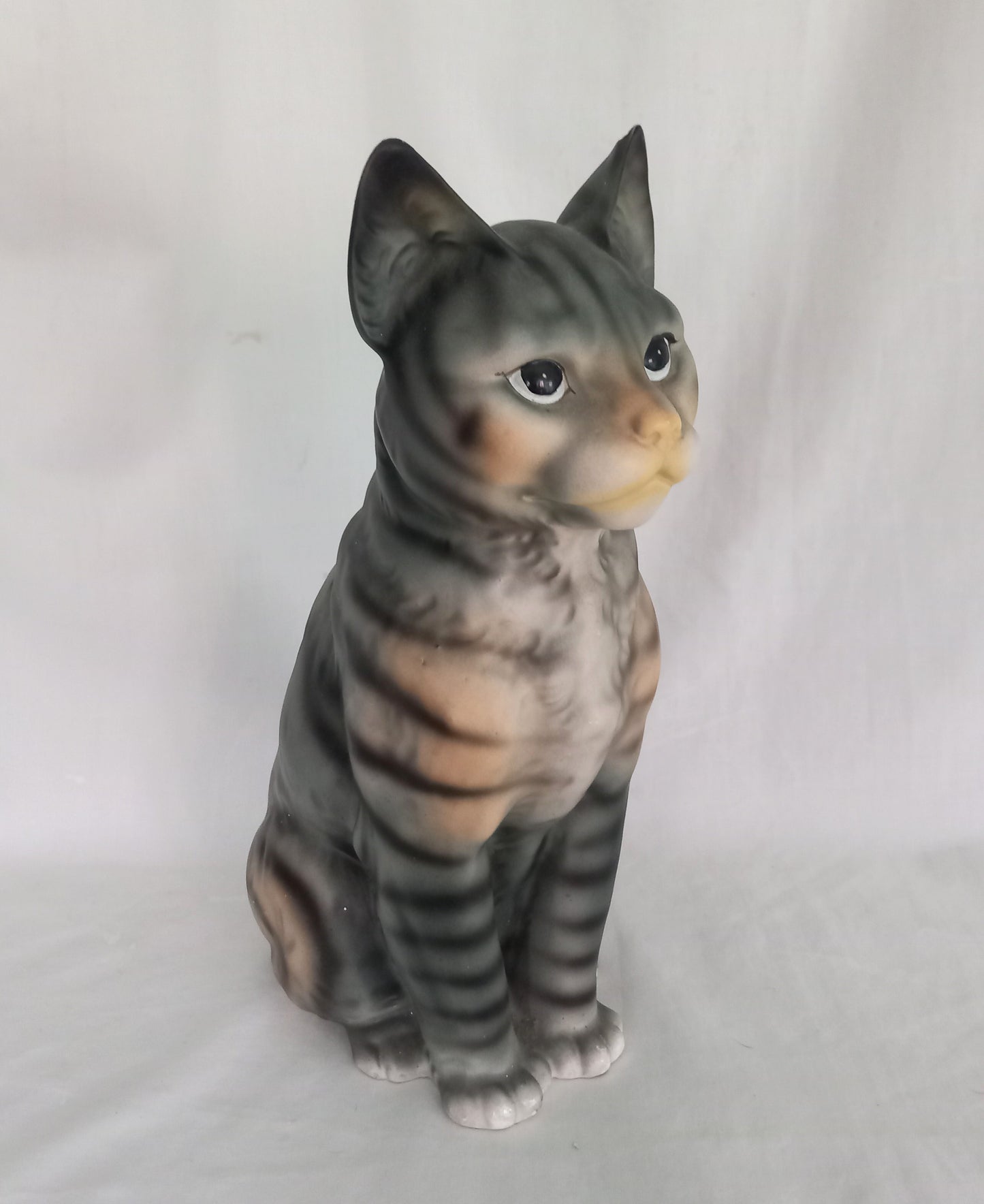 Mid century Japanese large grey cat statue