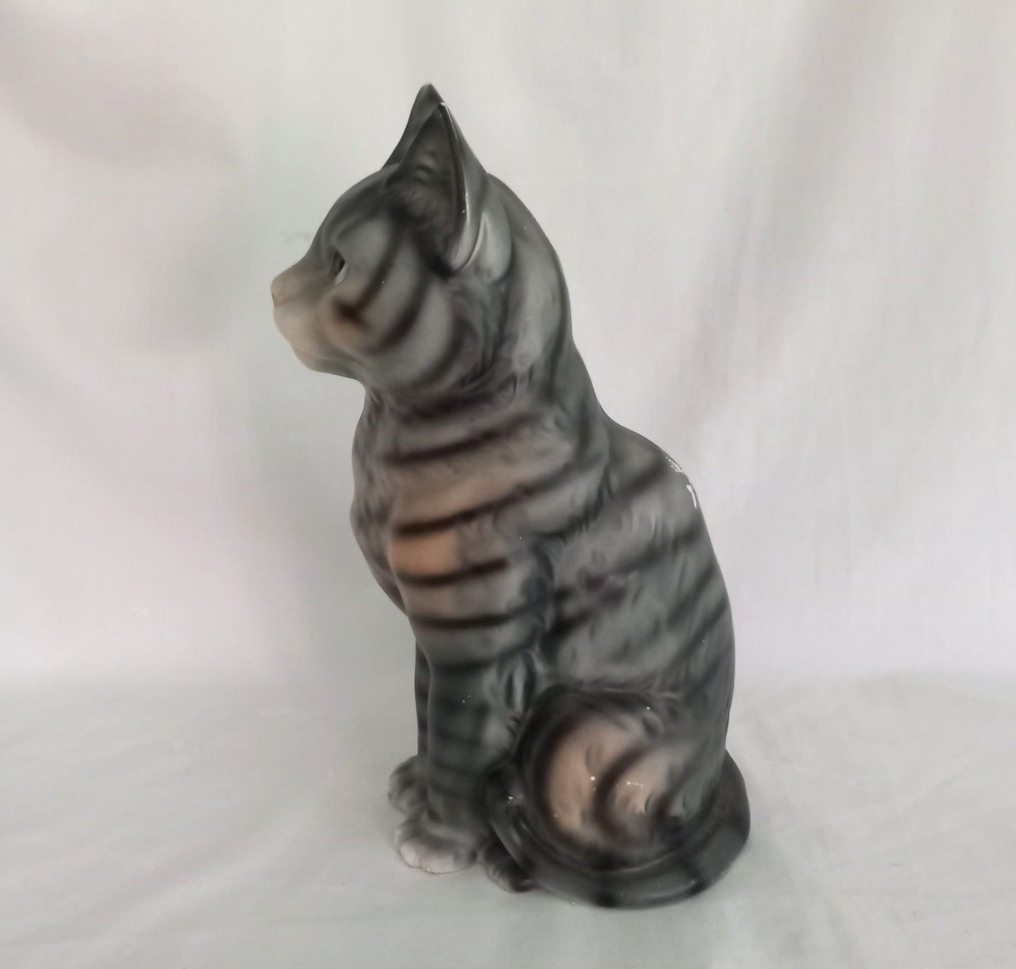 Mid century Japanese large grey cat statue