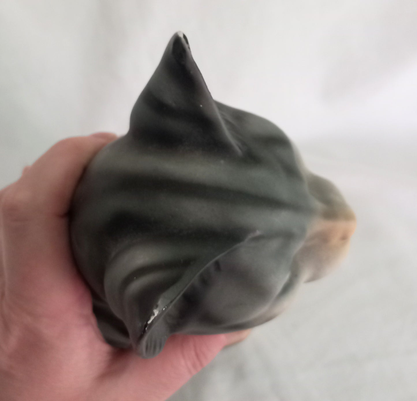 Mid century Japanese large grey cat statue