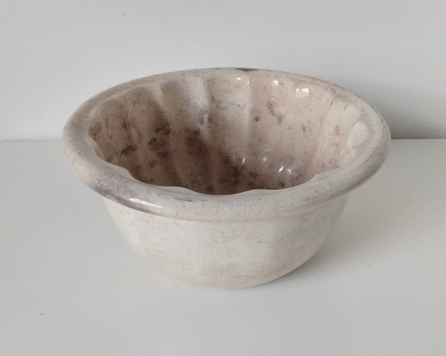 Antique Victorian Ceramic Jelly Aspic Blancmange Pie Mould