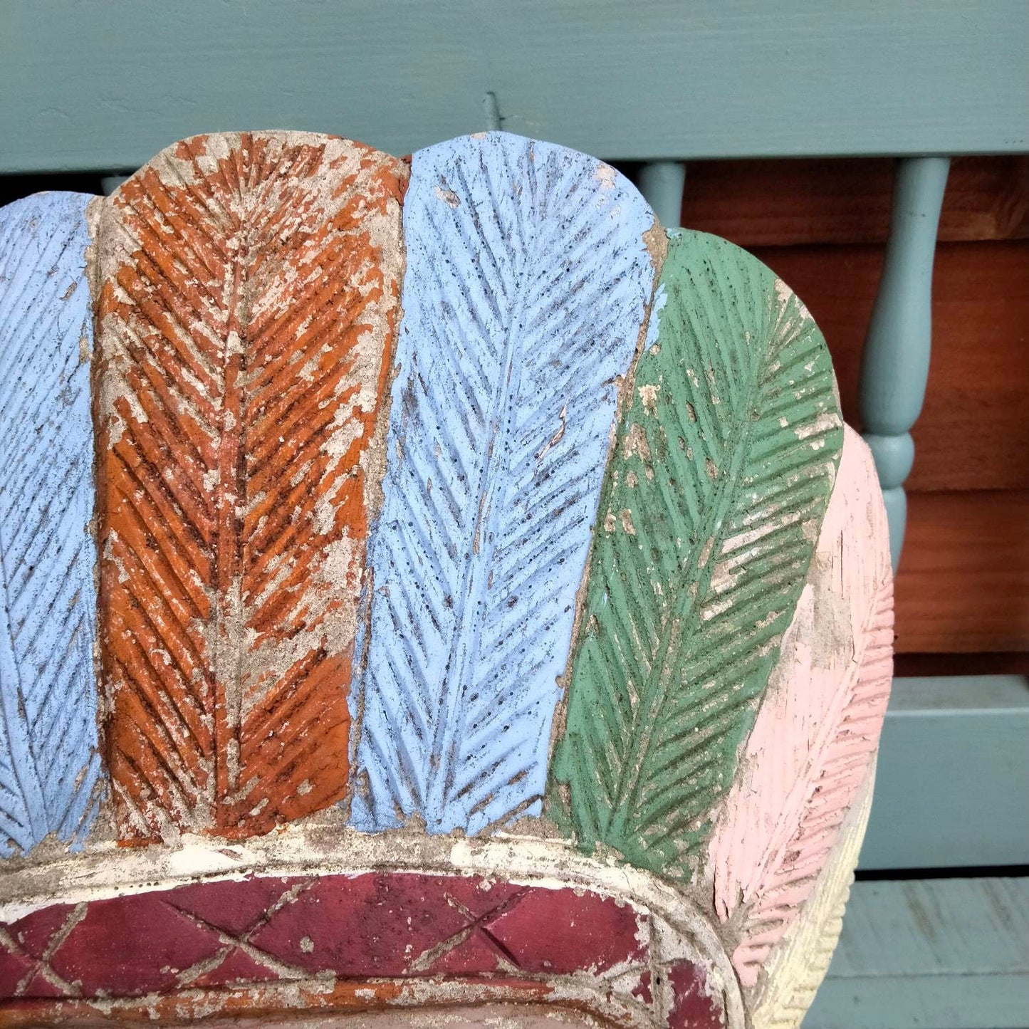 C1970s large painted composite stone American Indian garden statue