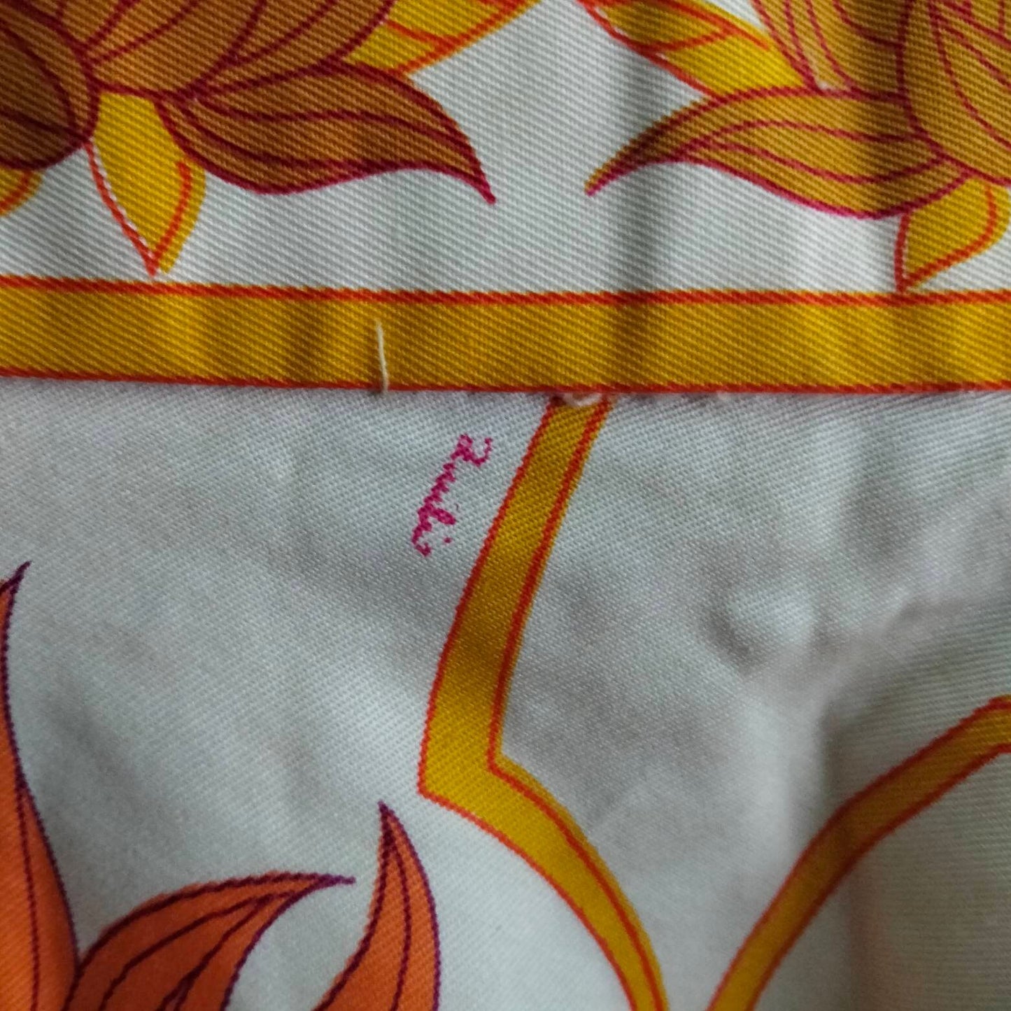 True vintage 1960s/70s Emilio Pucci yellow & orange autumn leaf flared skirt 8 10 12