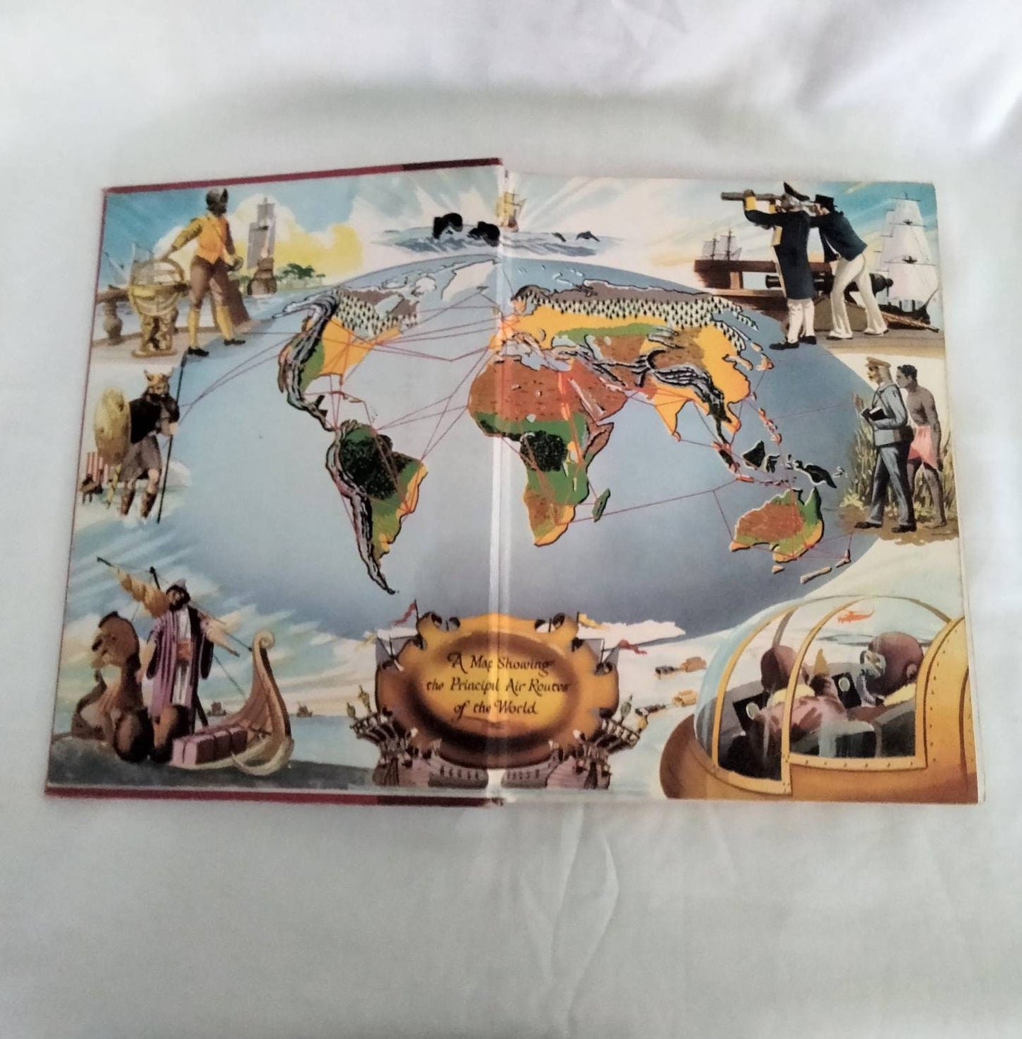 Vintage book Newnes Pictorial Knowledge Atlas with colour maps & illustrations