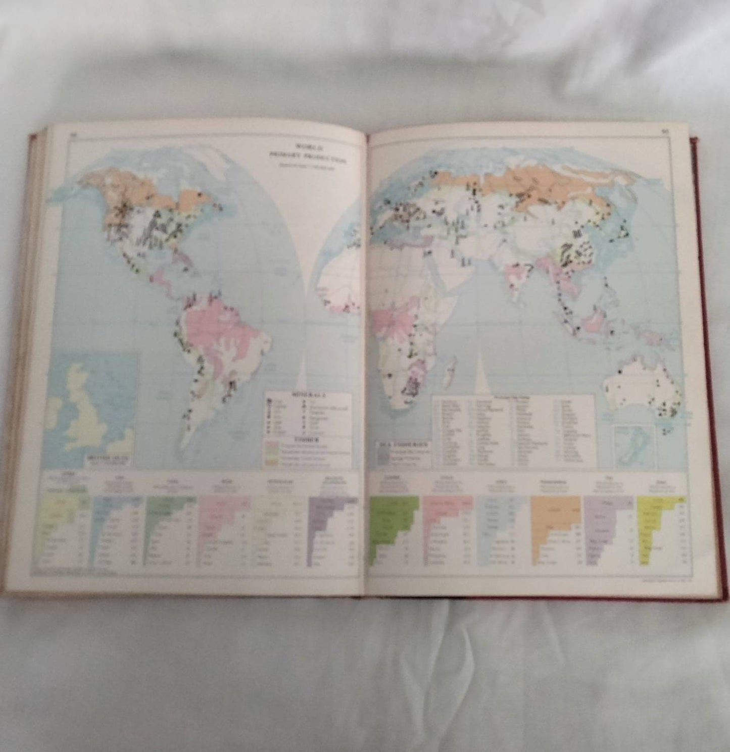 Vintage book Newnes Pictorial Knowledge Atlas with colour maps & illustrations