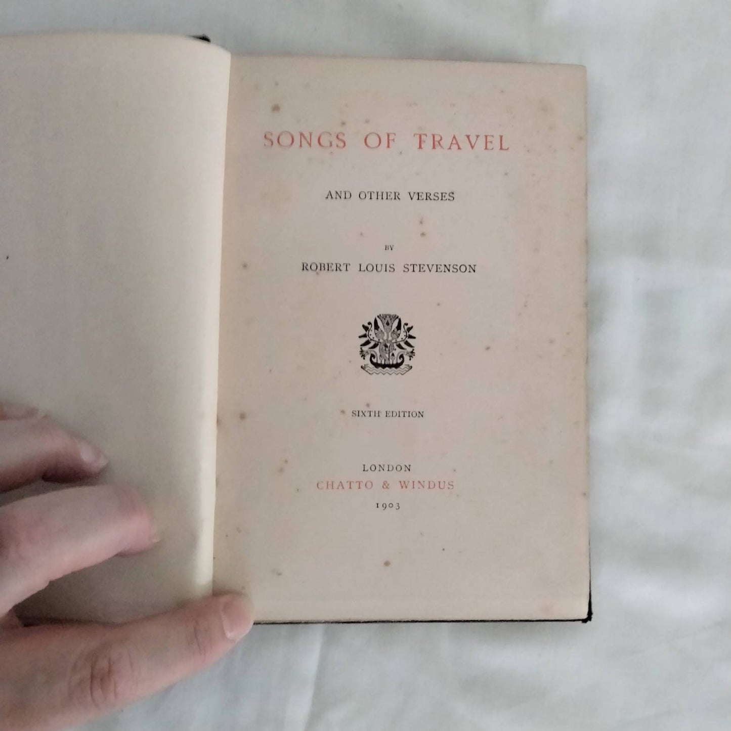 Vintage book Songs of Travel by Robert Louis Stevenson 1903 Chatto & Windus
