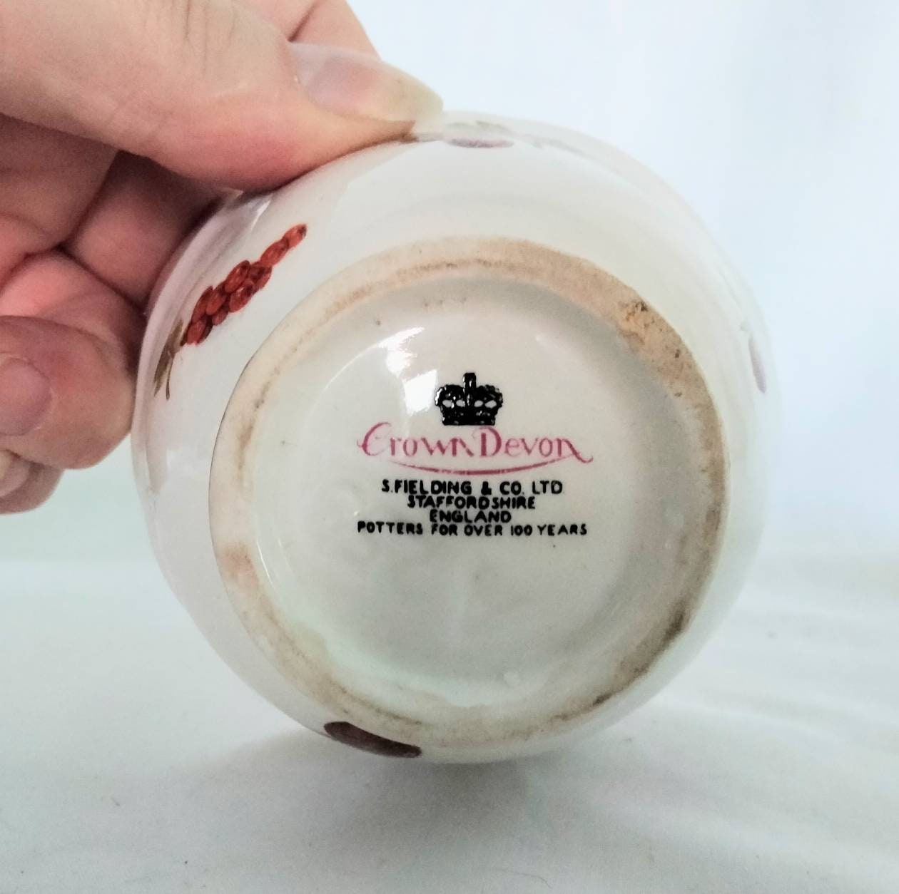 Crown Devon Fruit & Nut Pattern Sugar Bowl