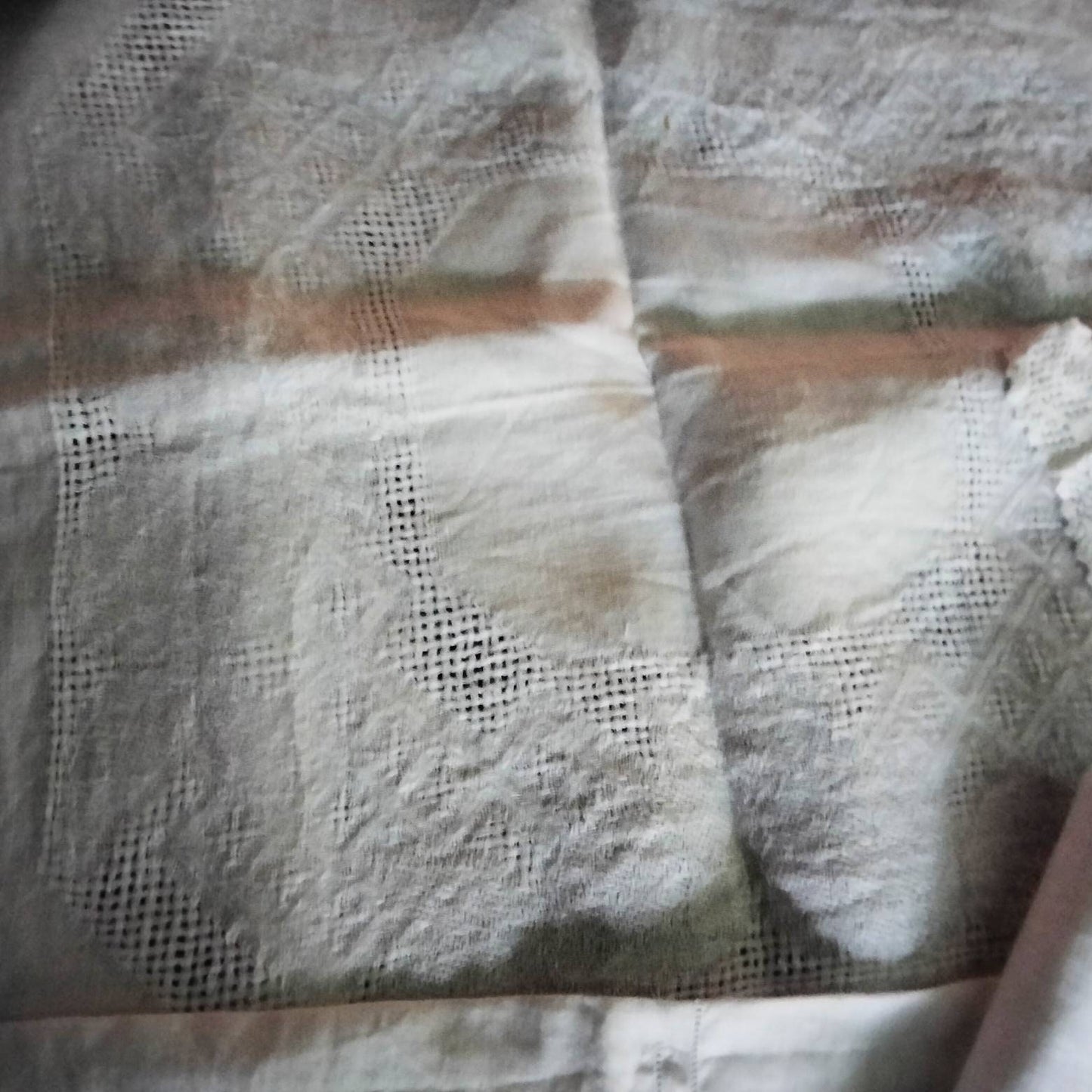 Lot of 7 Edwardian white jacquard doilies, cloths & mats