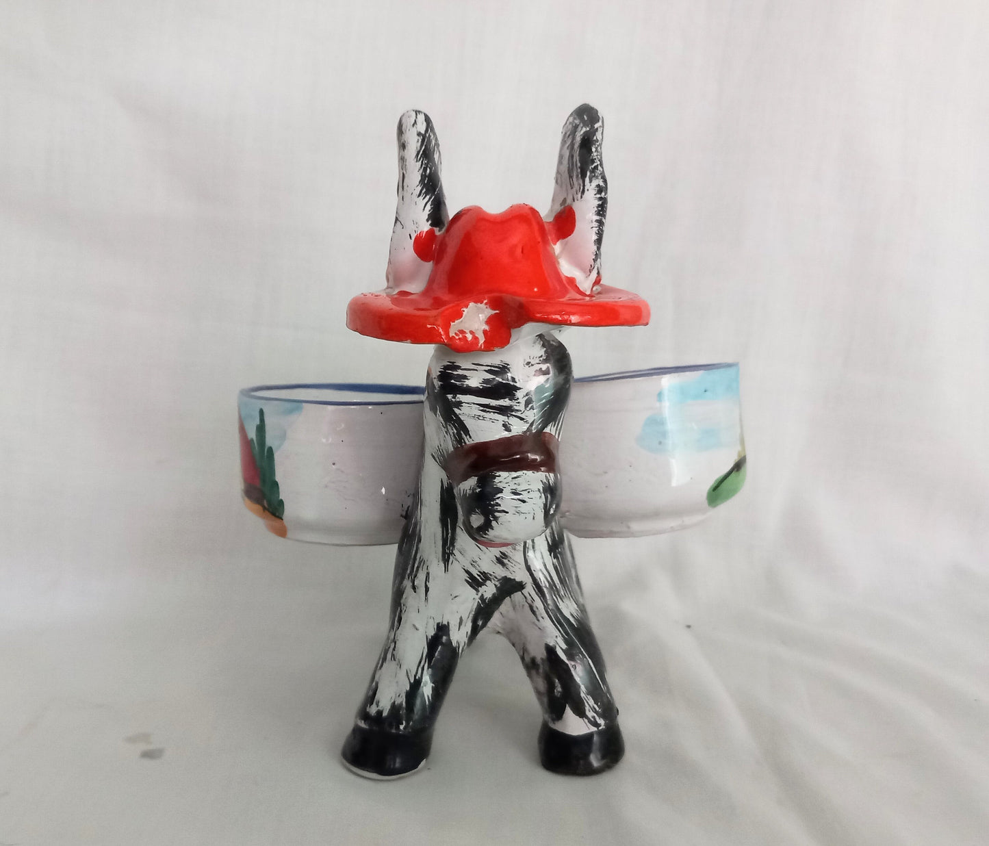 1980s Hand Painted Donkey Succulent Plant Pot