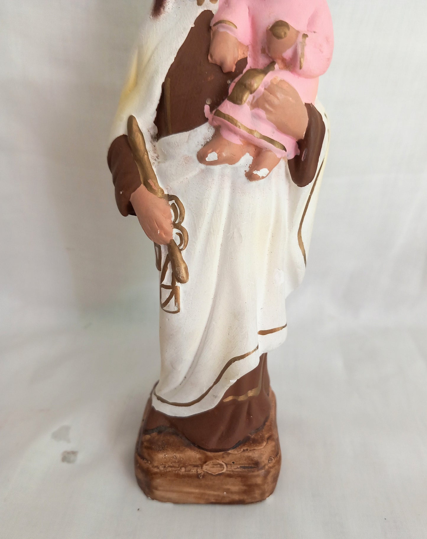 Vintage plaster Madonna and child statue religious Icon