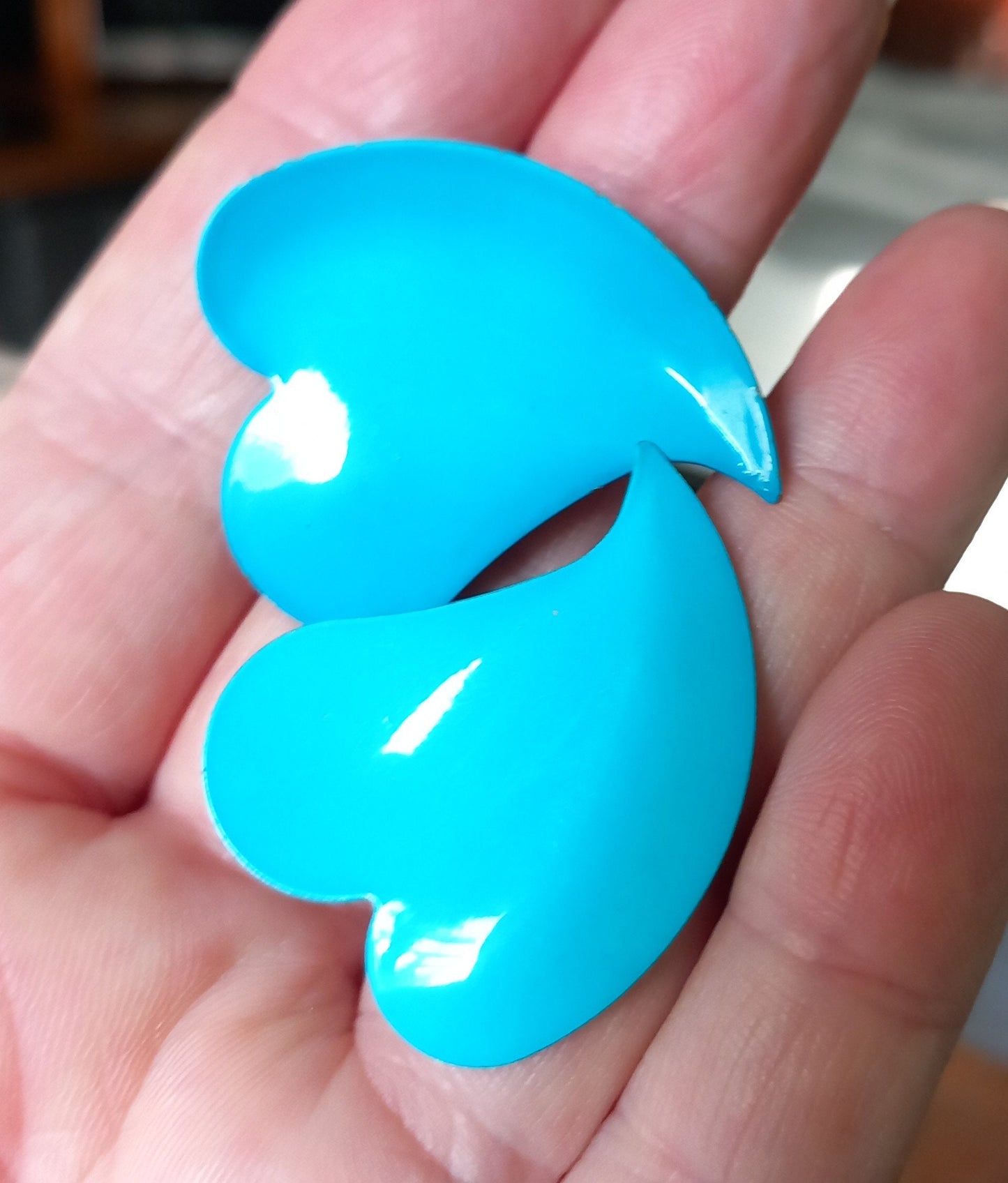 1980s Turquoise Blue Heart Earrings