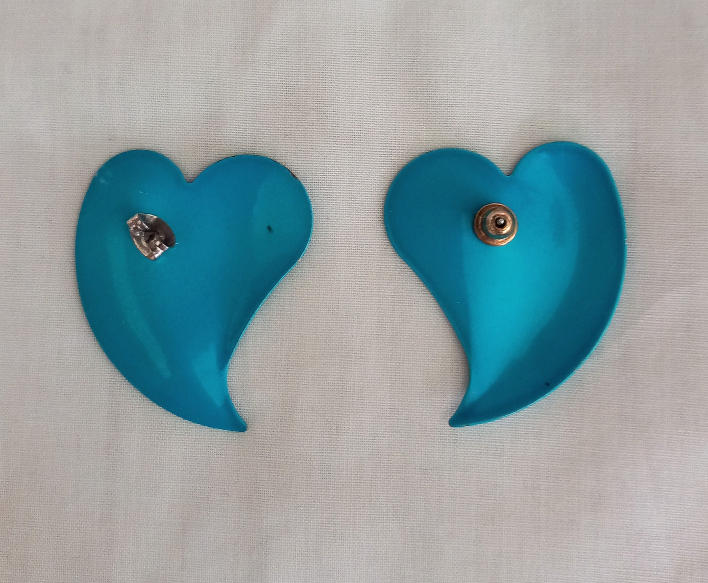1980s Turquoise Blue Heart Earrings