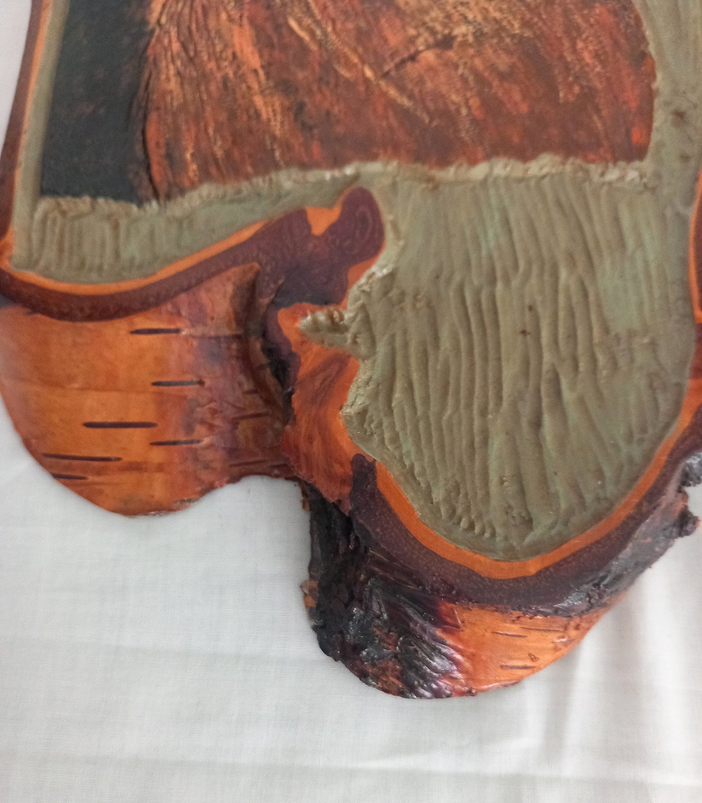 Hand made Tree Trunk Slice Carved Wood Yorkshire Terrier Dog Wall Art