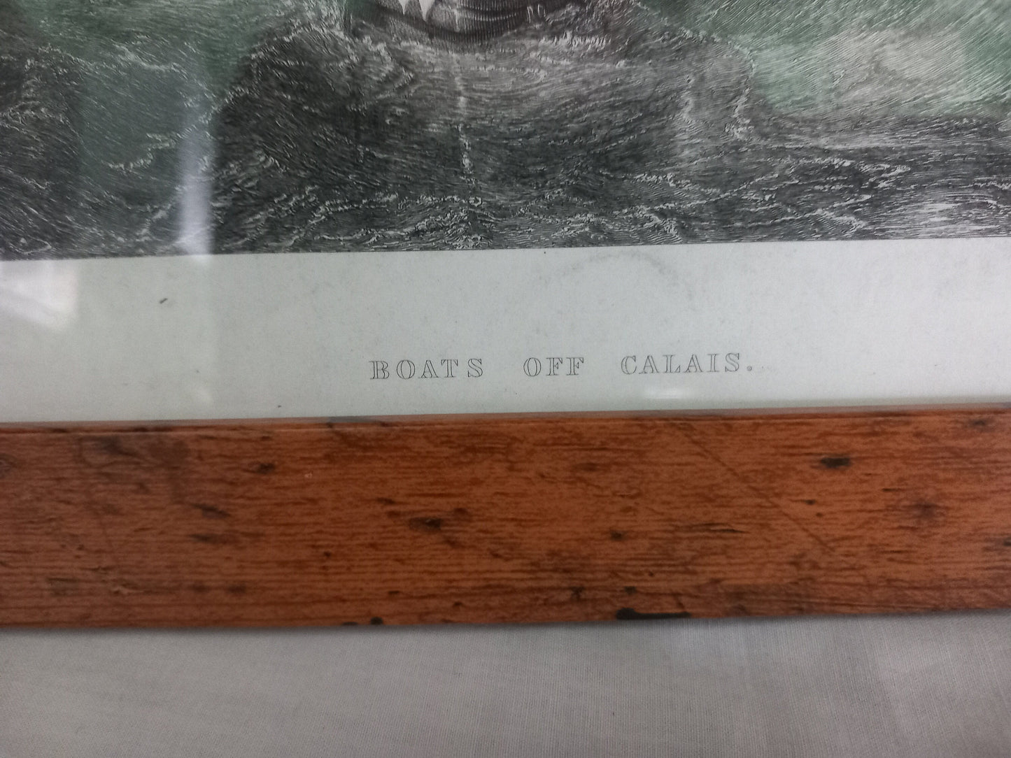 Framed Edwardian Print Engraving Of Turner Boats Off Calais