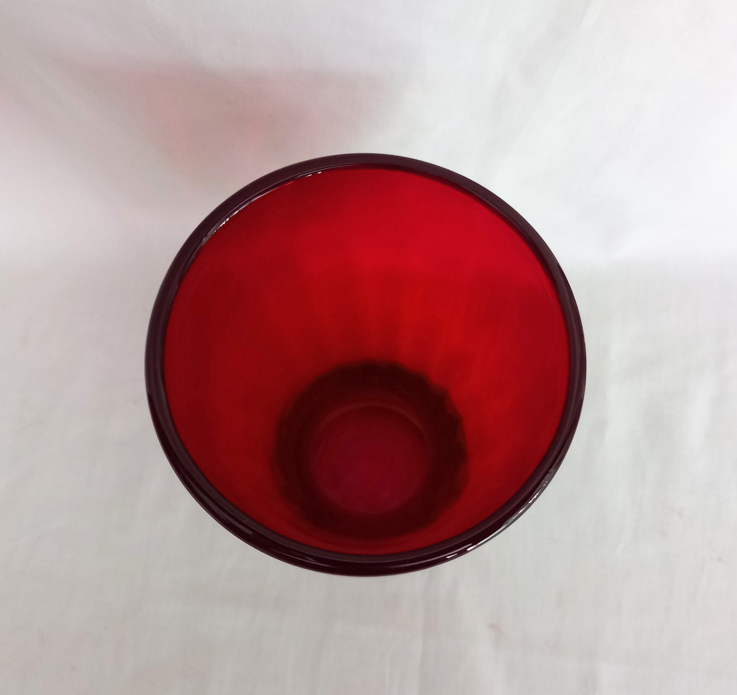 Mid Century Whitefriars Ruby Red Soda Glass Dice Vase
