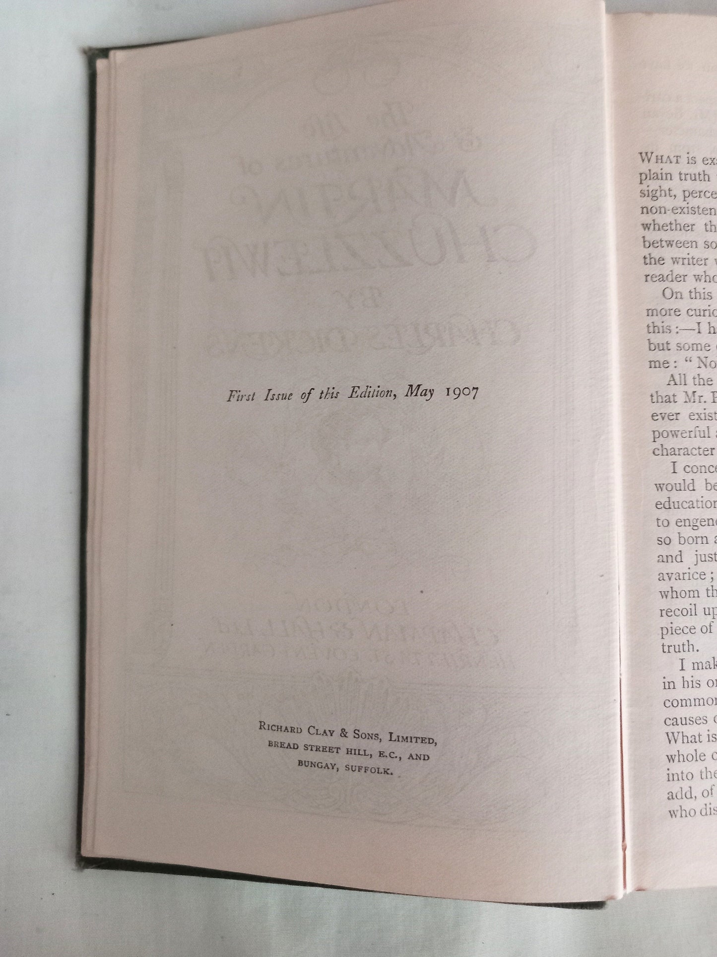 Vintage Book Martin Chuzzlewit By Charles Dickens 1907 Chapman & Hall First Edition