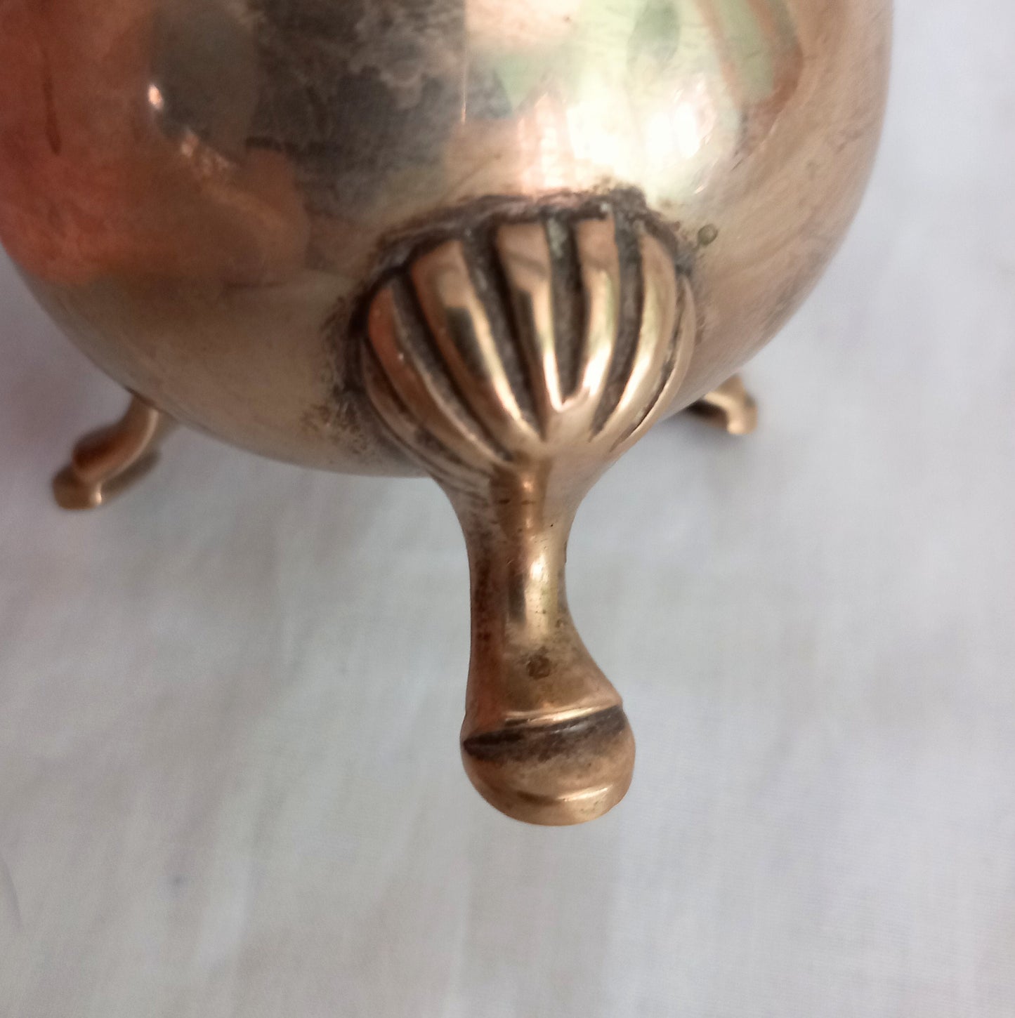 Vintage Hoof Footed Brass Vase 4.75" Metal Gold