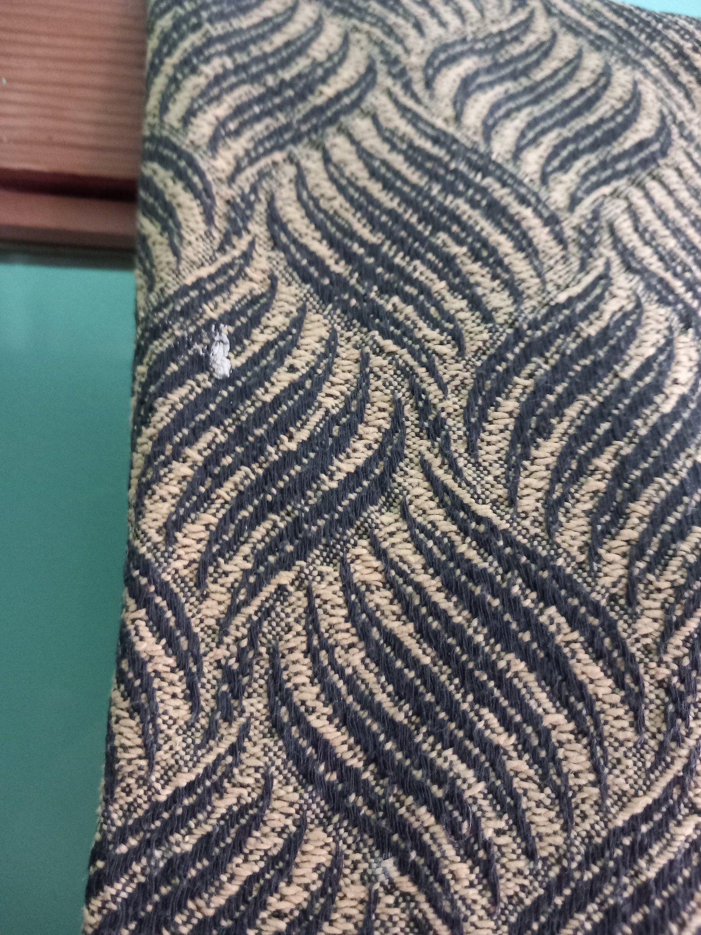 1960s single black and yellow curtain 50" long