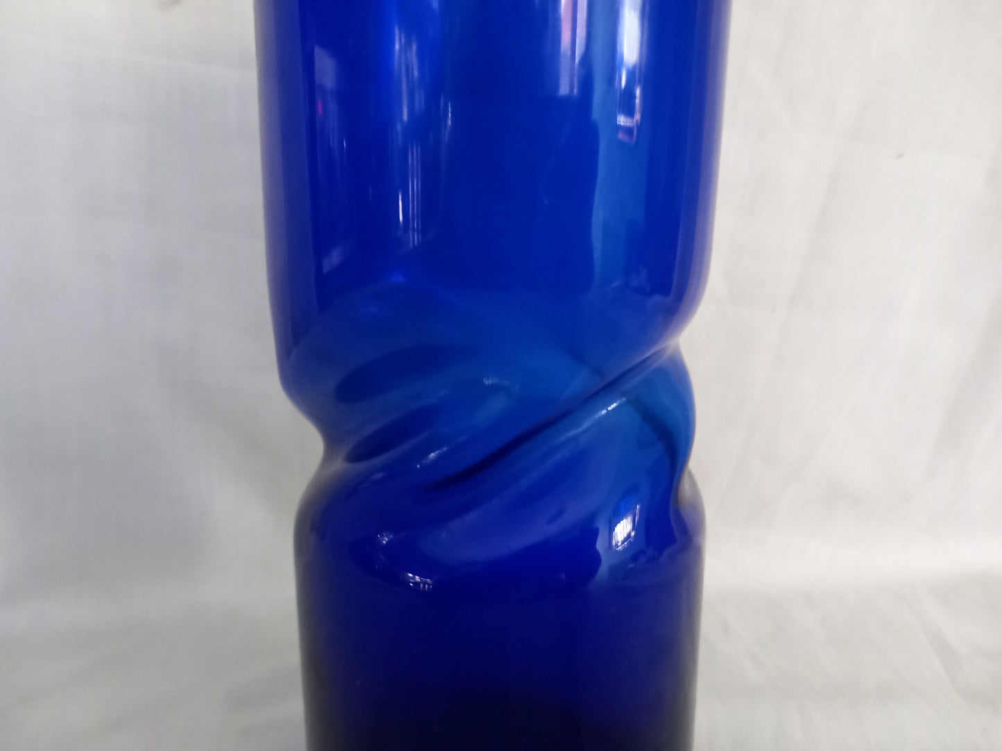 Cobalt blue Scandinavian style twist design vase