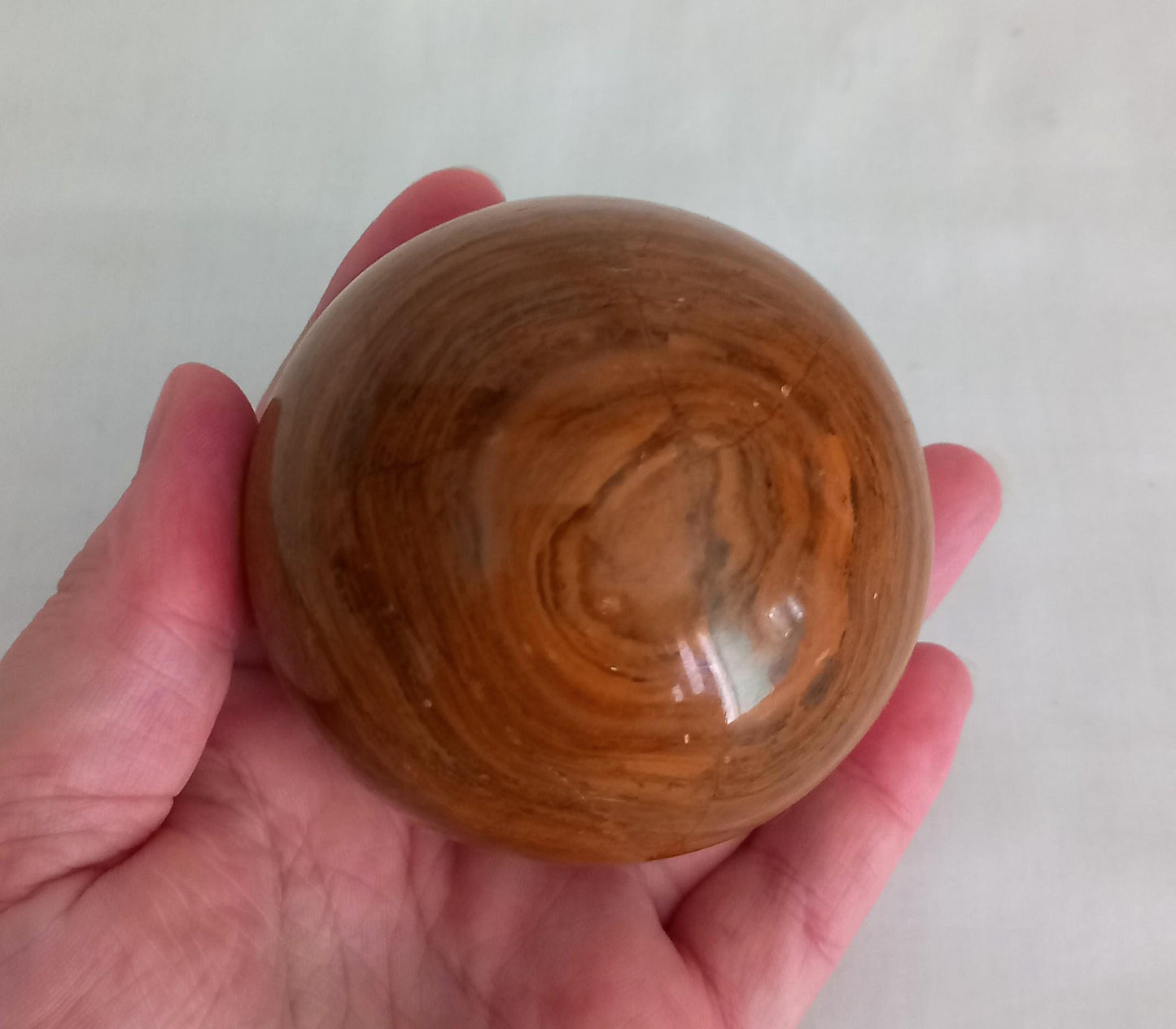 Large Brown polished Onyx stone ball sphere 7cm