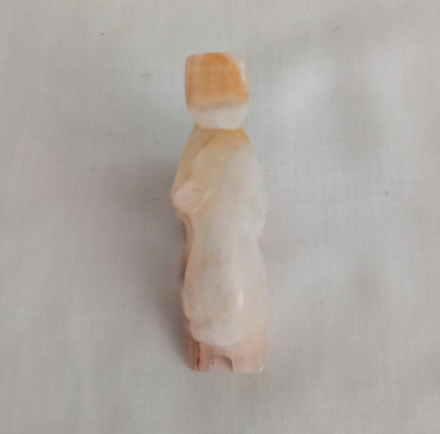 Hand Carved Orange Onyx Stone Elephant Statue