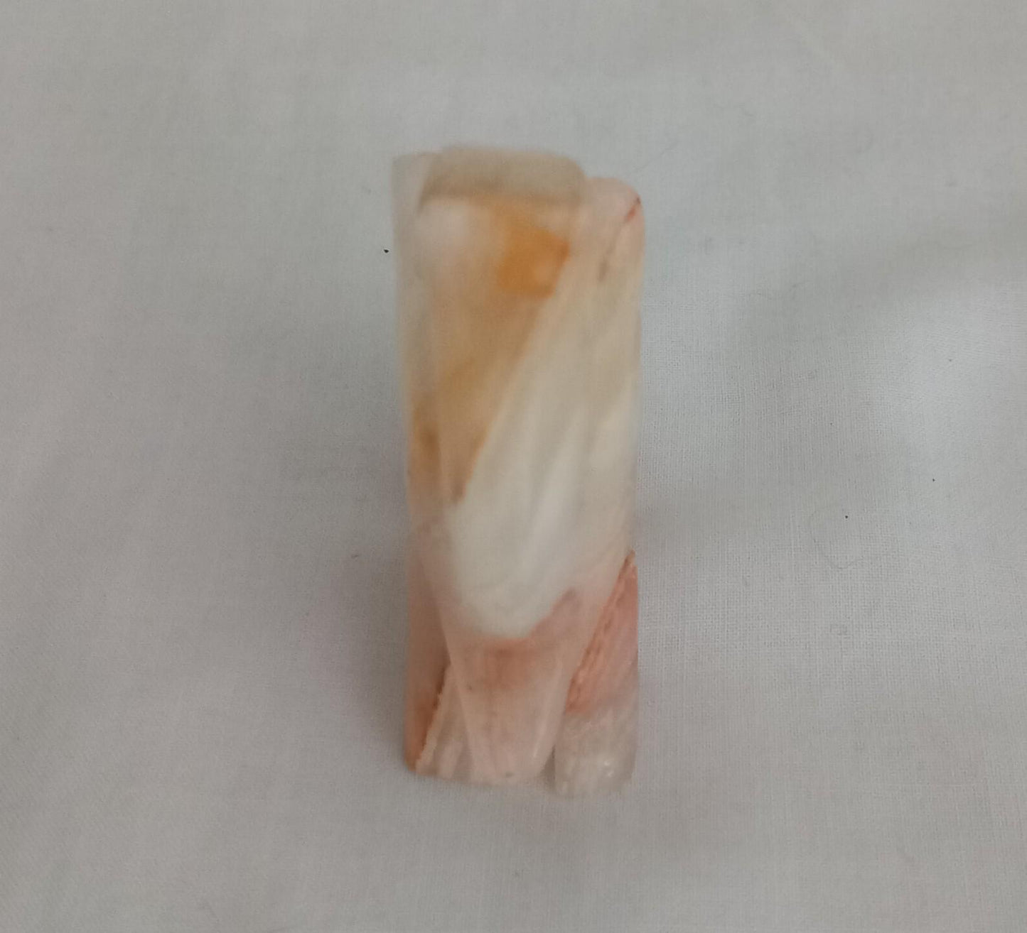 Hand Carved Orange Onyx Stone Elephant Statue
