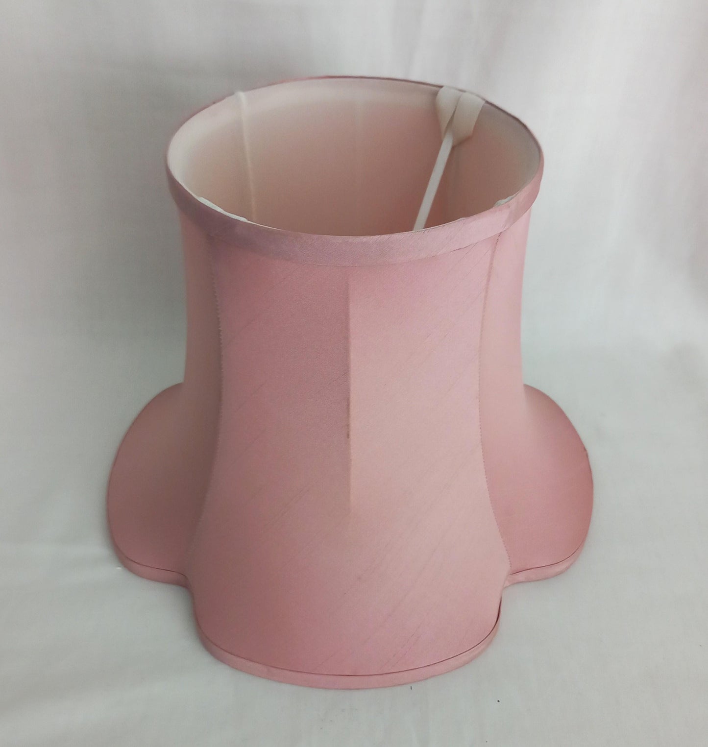 1980s Pink Flower Shaped Fabric Lampshade 9.75"