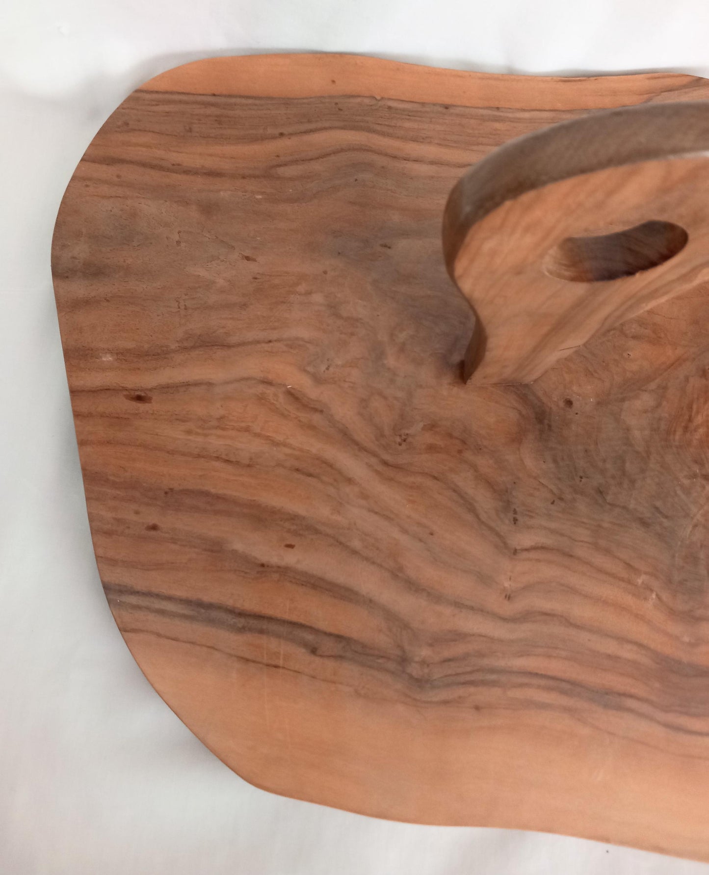 1970s Rustic Solid Wooden Slice Serving Platter