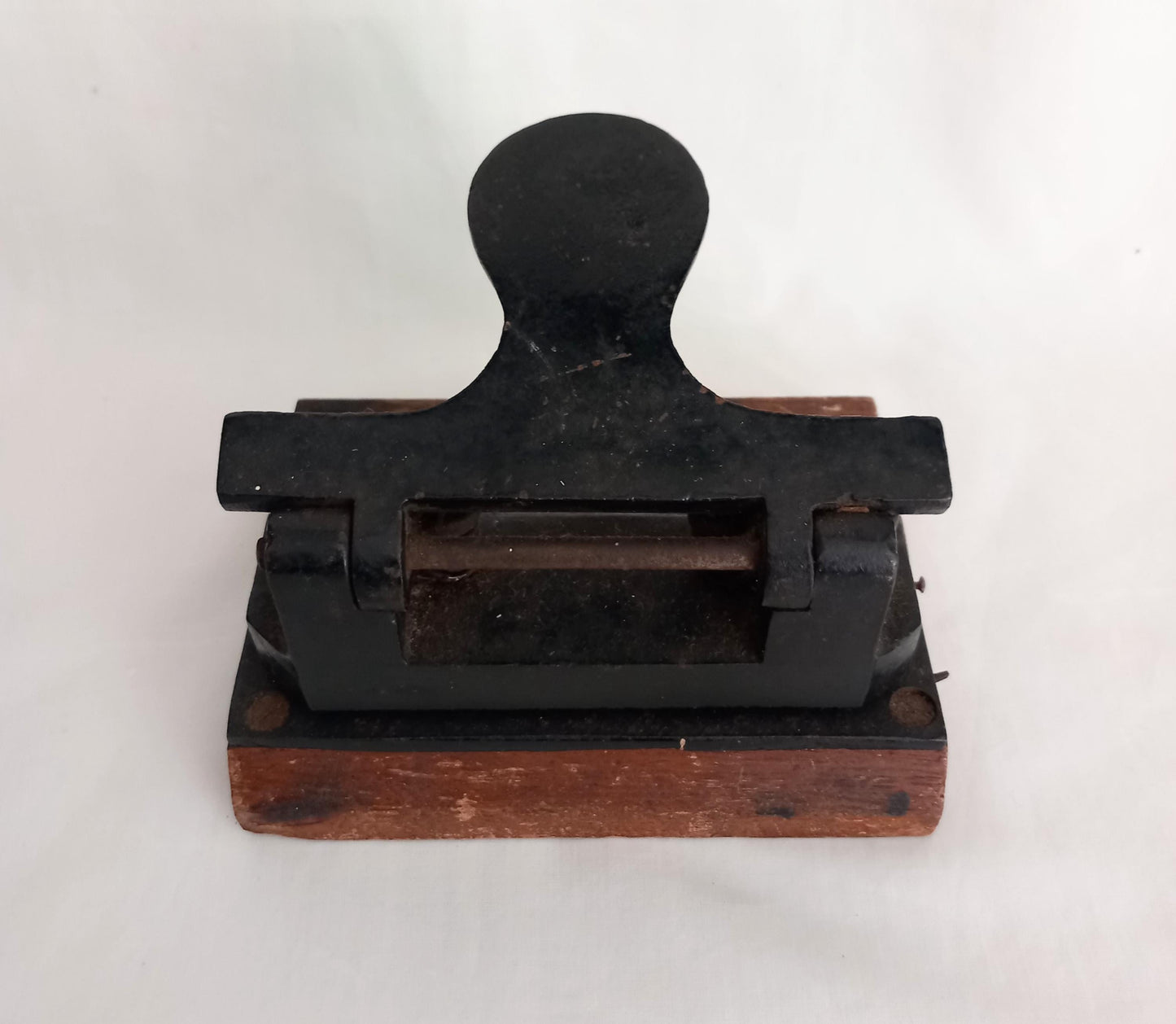 Antique Victorian Cast Iron & Wooden Base Hole Punch