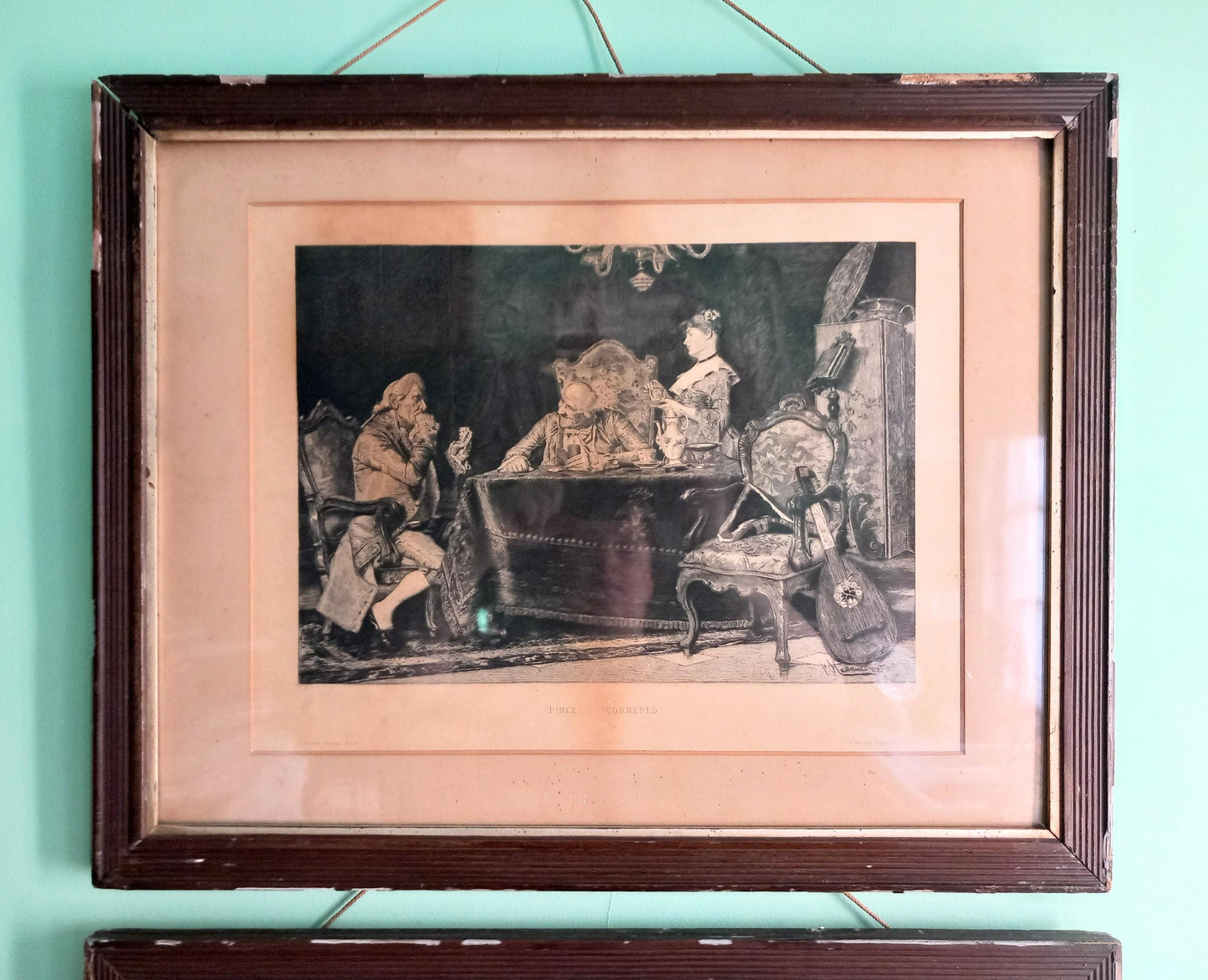 Pair of antique engravings in period wooden Frames
