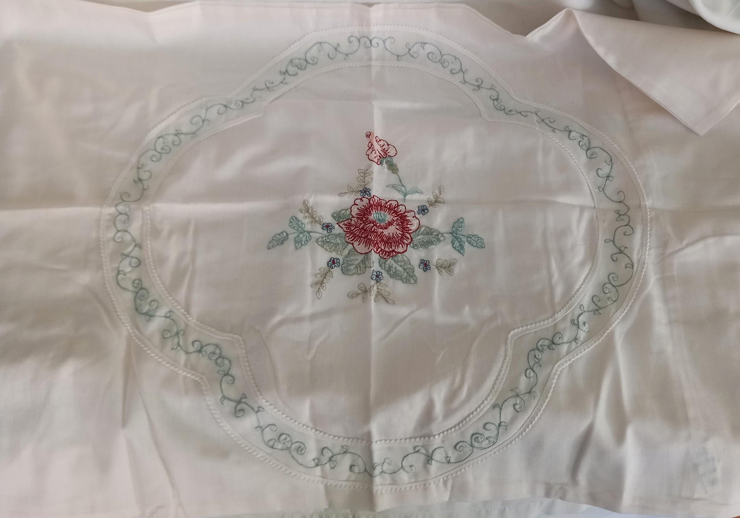 1980s Dunelm Luxury embroidered single duvet cover set, new in packet