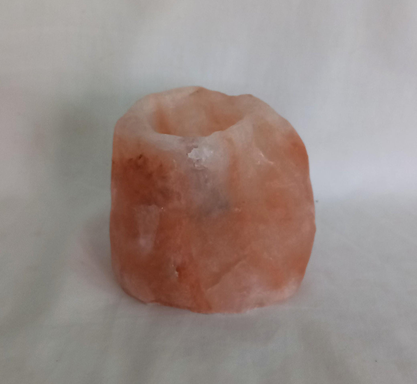 Pink Himalayan rock salt tea light candle holder 4"