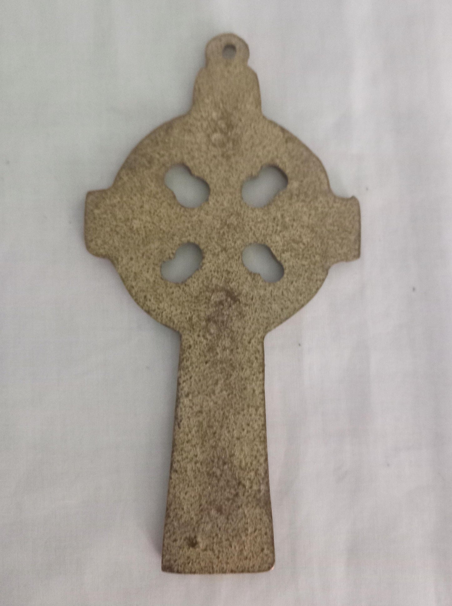 Vintage gold brass Celtic style cross wall hanging