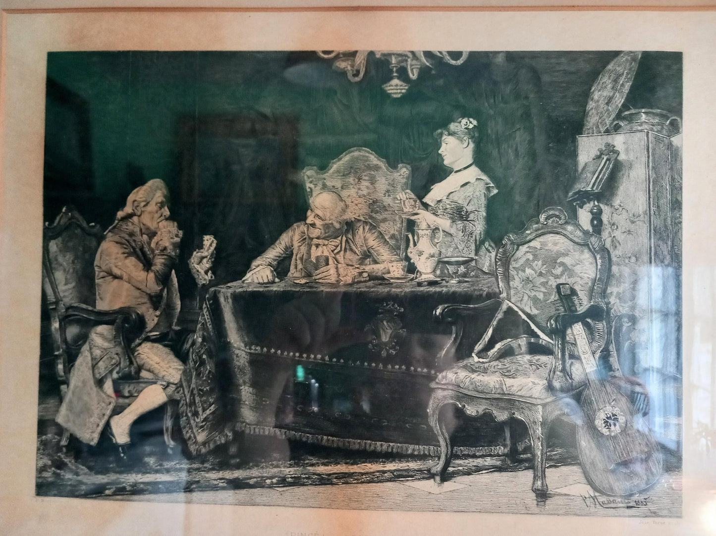 Pair of antique engravings in period wooden Frames