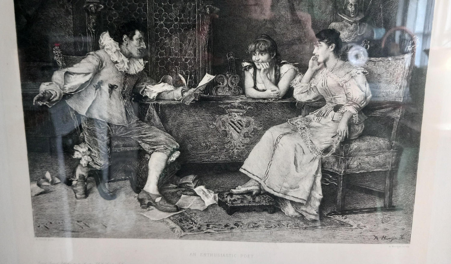 Pair of antique engravings in period wooden Frames