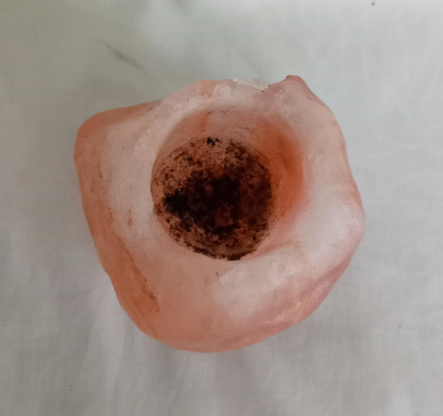 Pink Himalayan rock salt tea light candle holder 4"