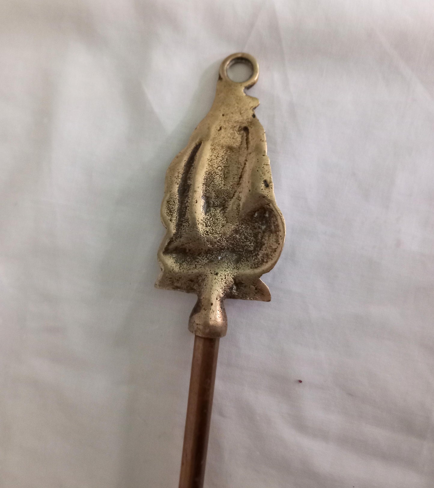 Vintage brass galleon ship design fire poker