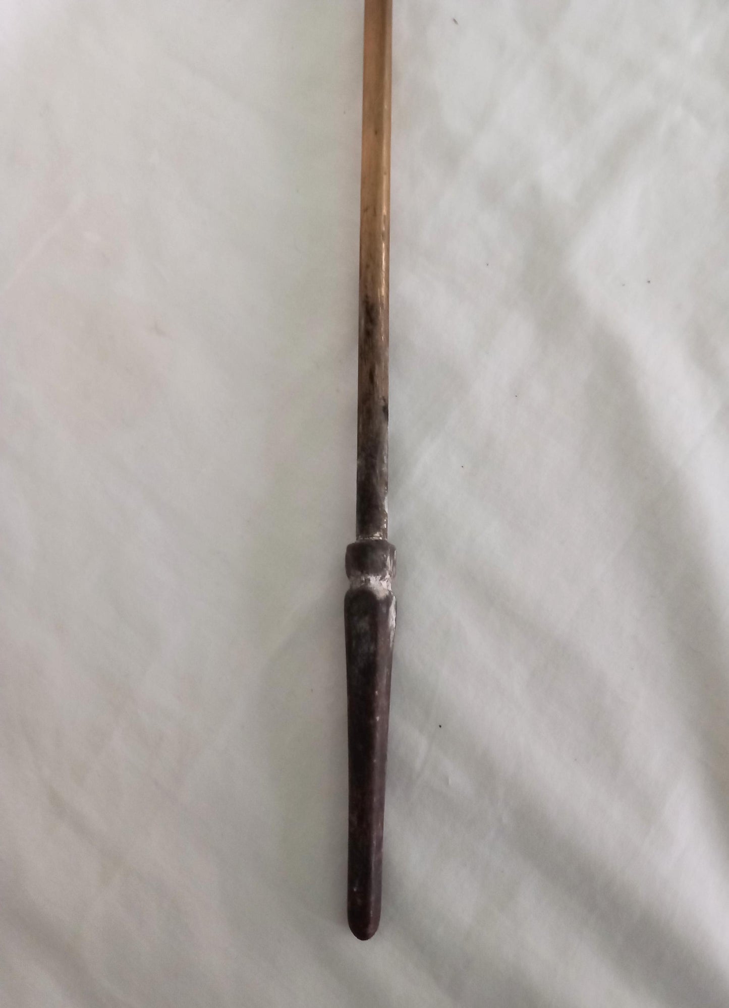 Vintage brass galleon ship design fire poker