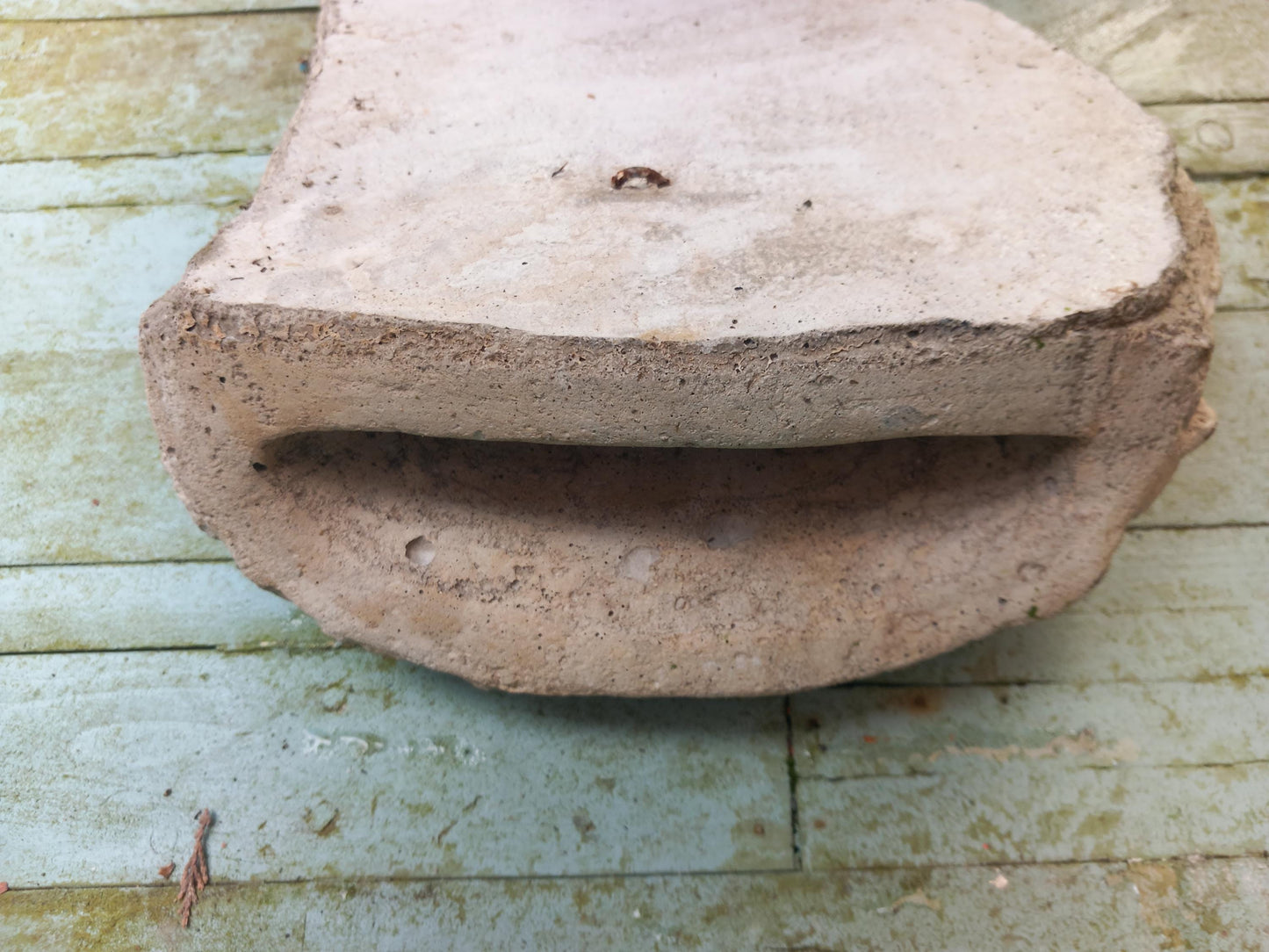 late 20th century concrete garden wall pocket in Art Nouveau lady's head design